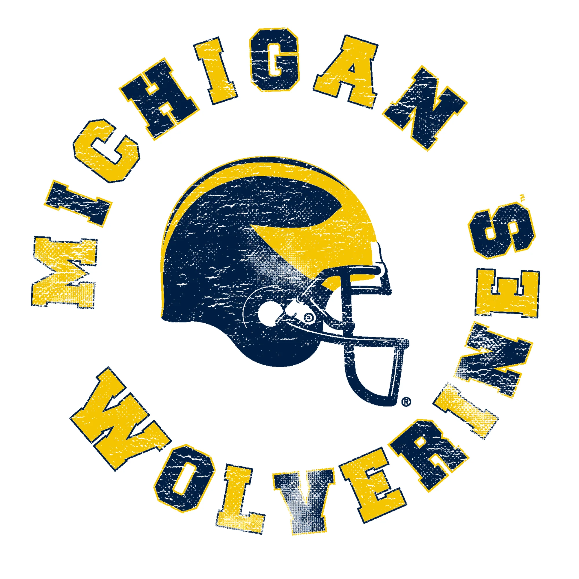 Michigan Football Fan Circle Premium Cotton T-Shirt - White - Image 2