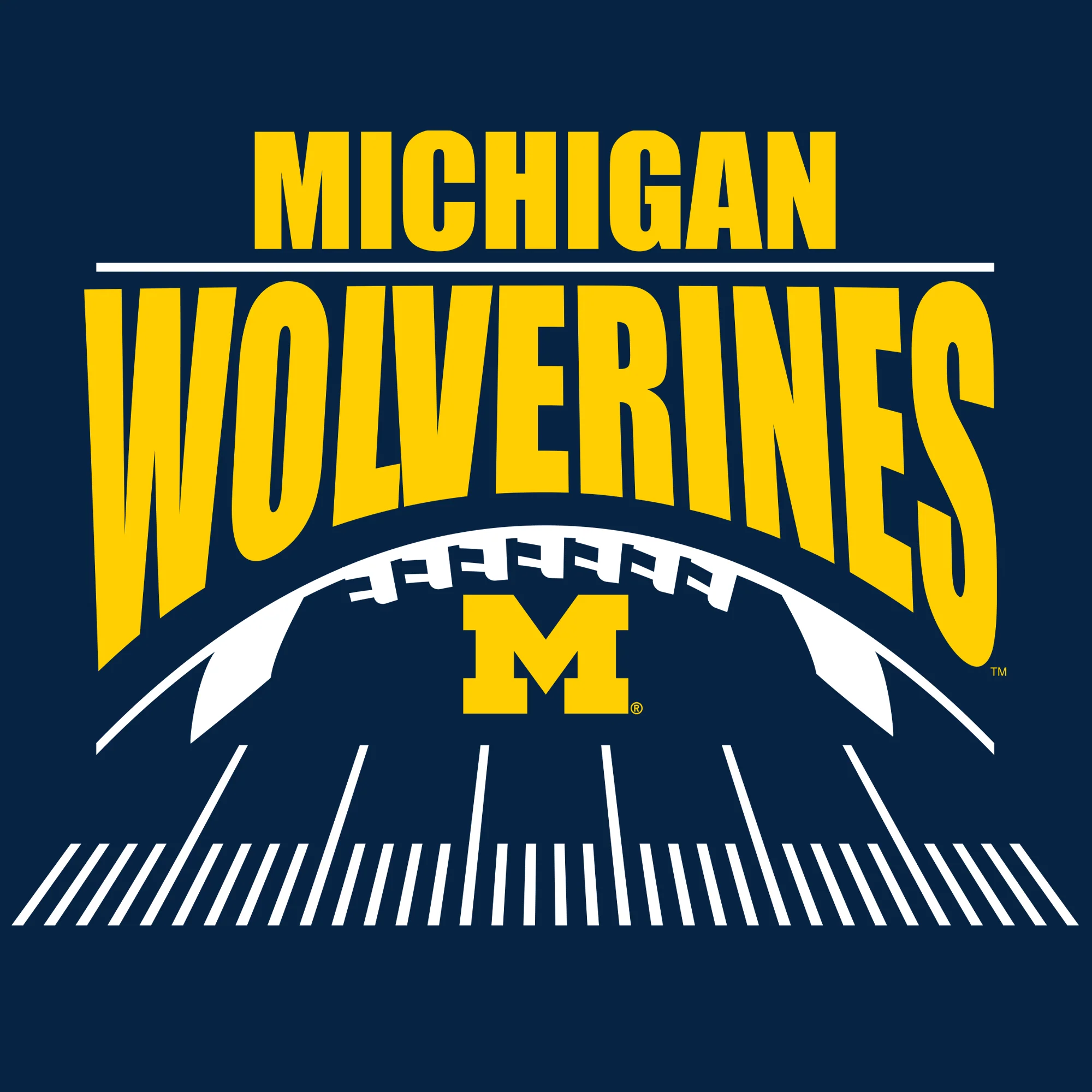 Michigan Football Field Crewneck Sweatshirt - Navy - Image 2