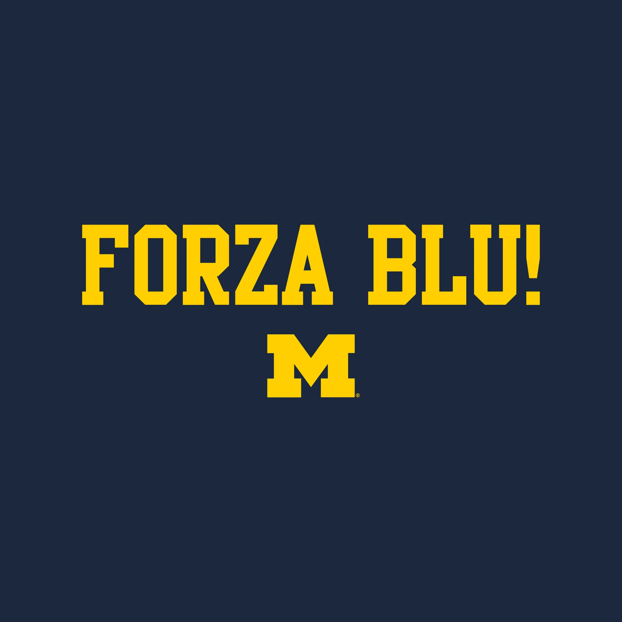 Michigan Go Blue Italian NLA T-Shirt - Midnight Navy - Image 2