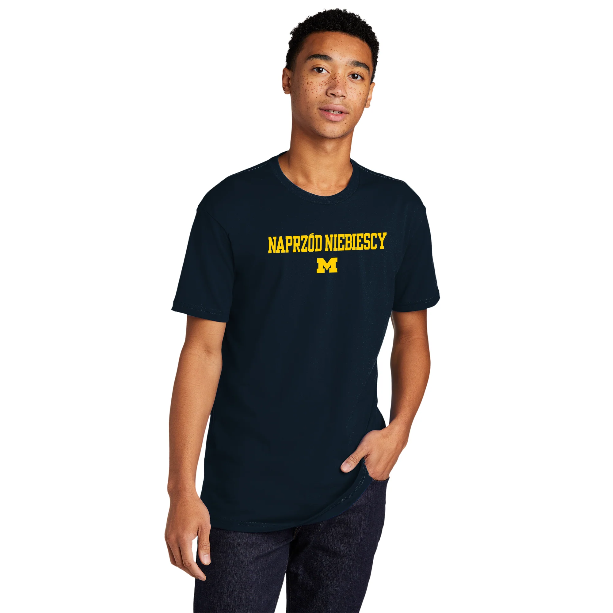 Michigan Go Blue Polish NLA T-Shirt - Midnight Navy - Image 3