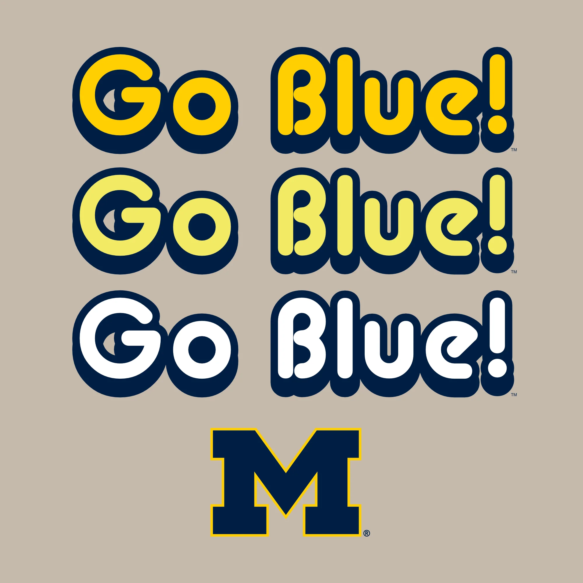 Michigan Go Blue Repeat Crewneck Sweatshirt - Sand - Image 2