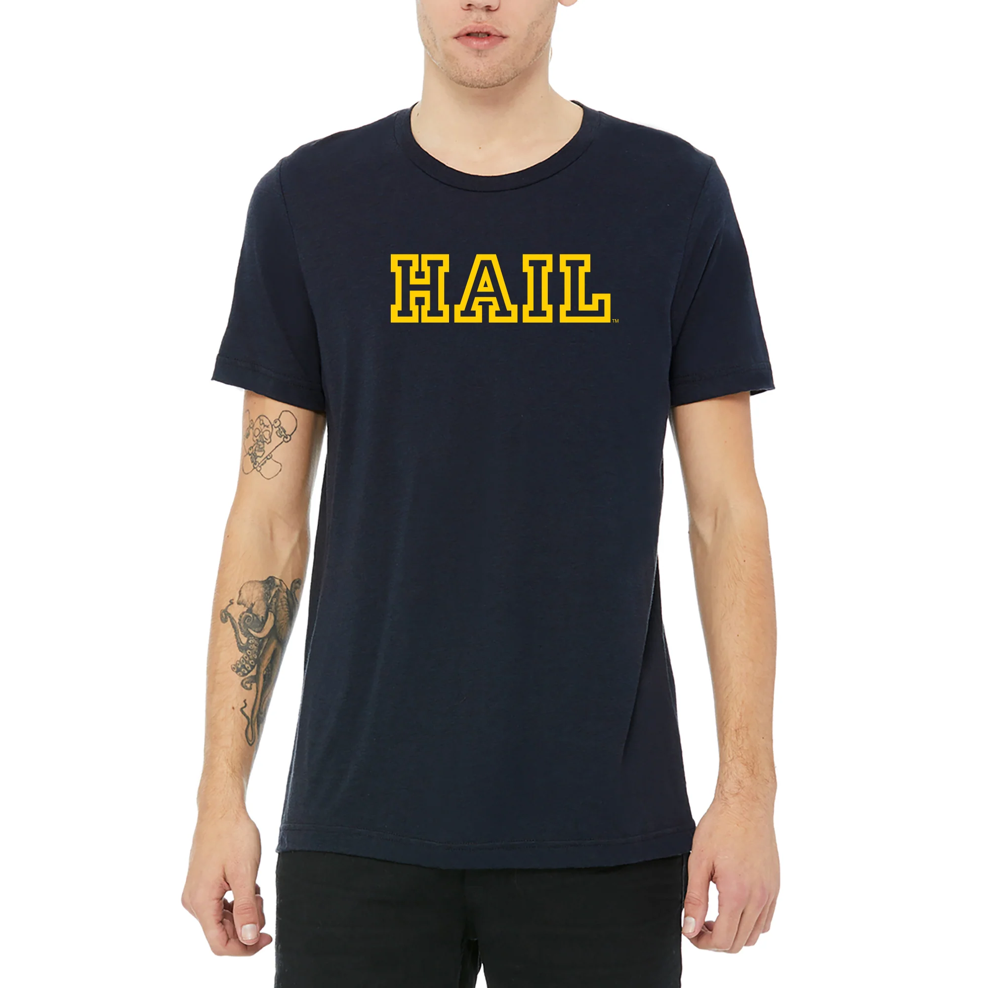 Michigan Hail Outline Canvas Triblend T-Shirt - Image 4