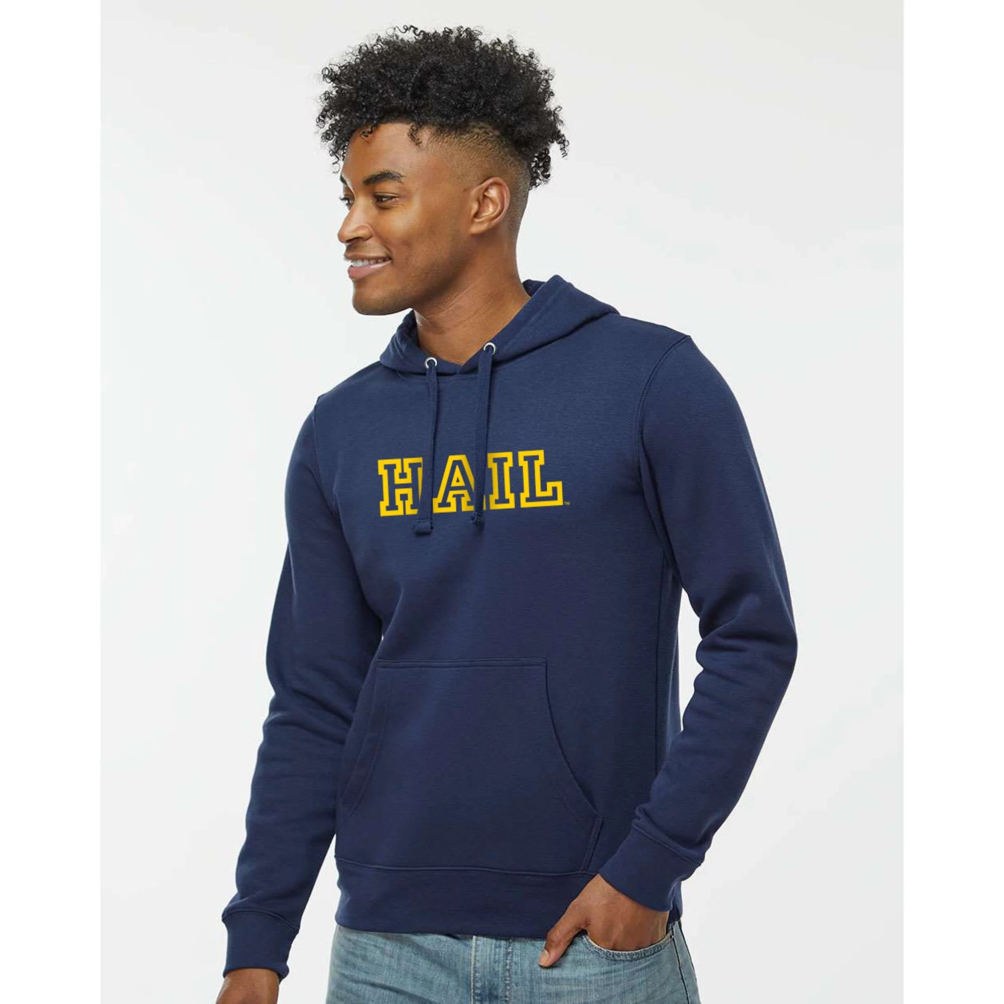 Michigan Hail Outline JA BTB Fleece Hoodie - Image 4