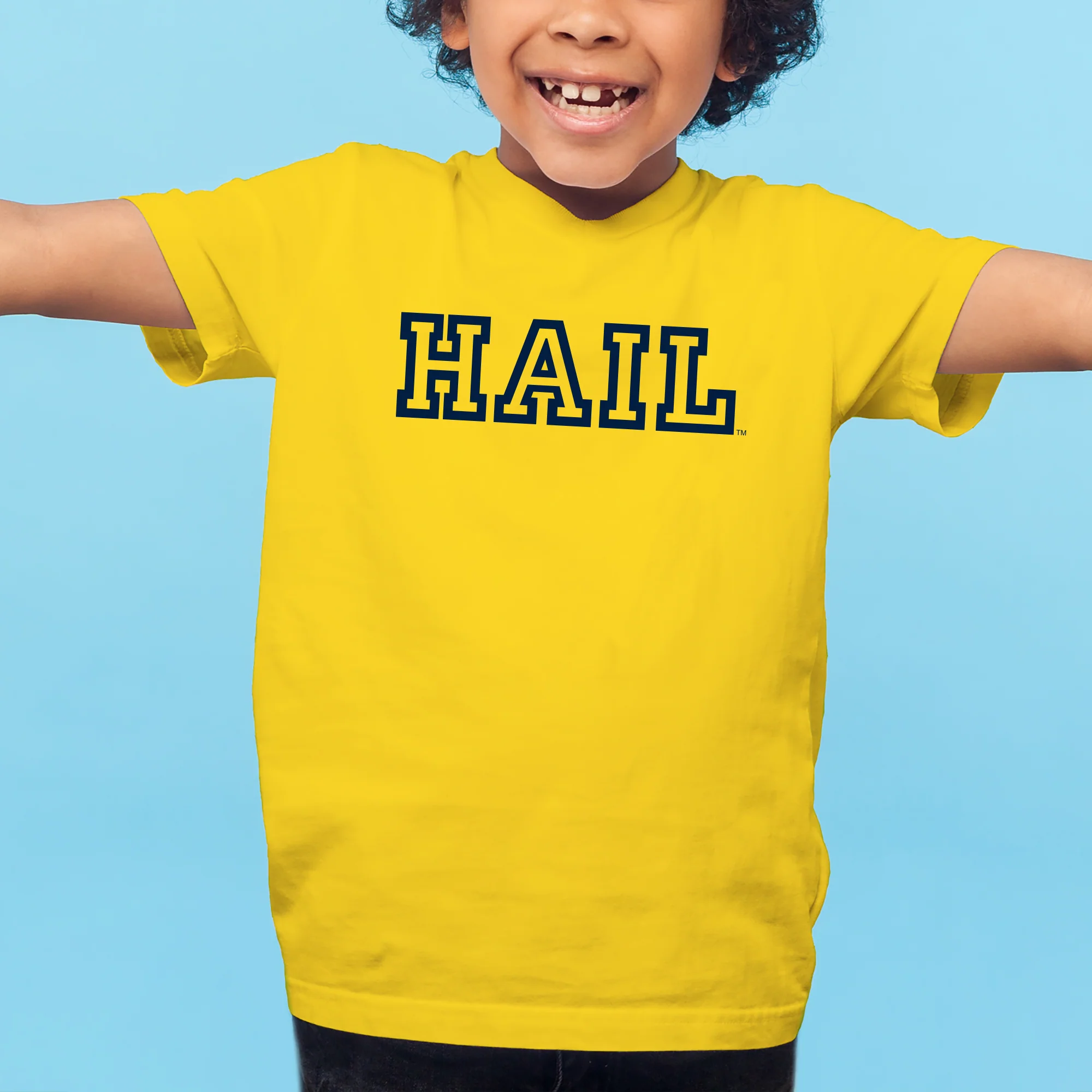 Michigan Hail Outline Youth T-Shirt - Daisy - Image 3