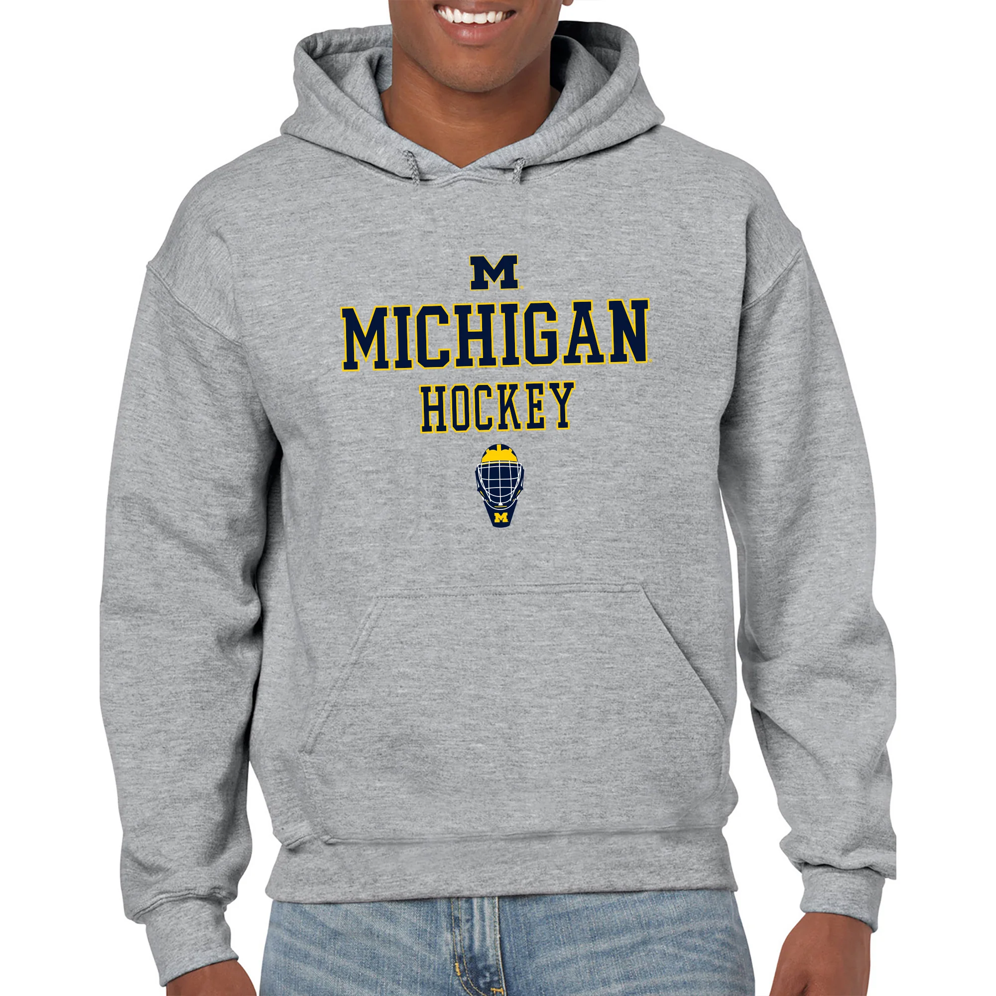 Michigan Hockey Mask Stack JA BTB Hoodie - Oxford - Image 3