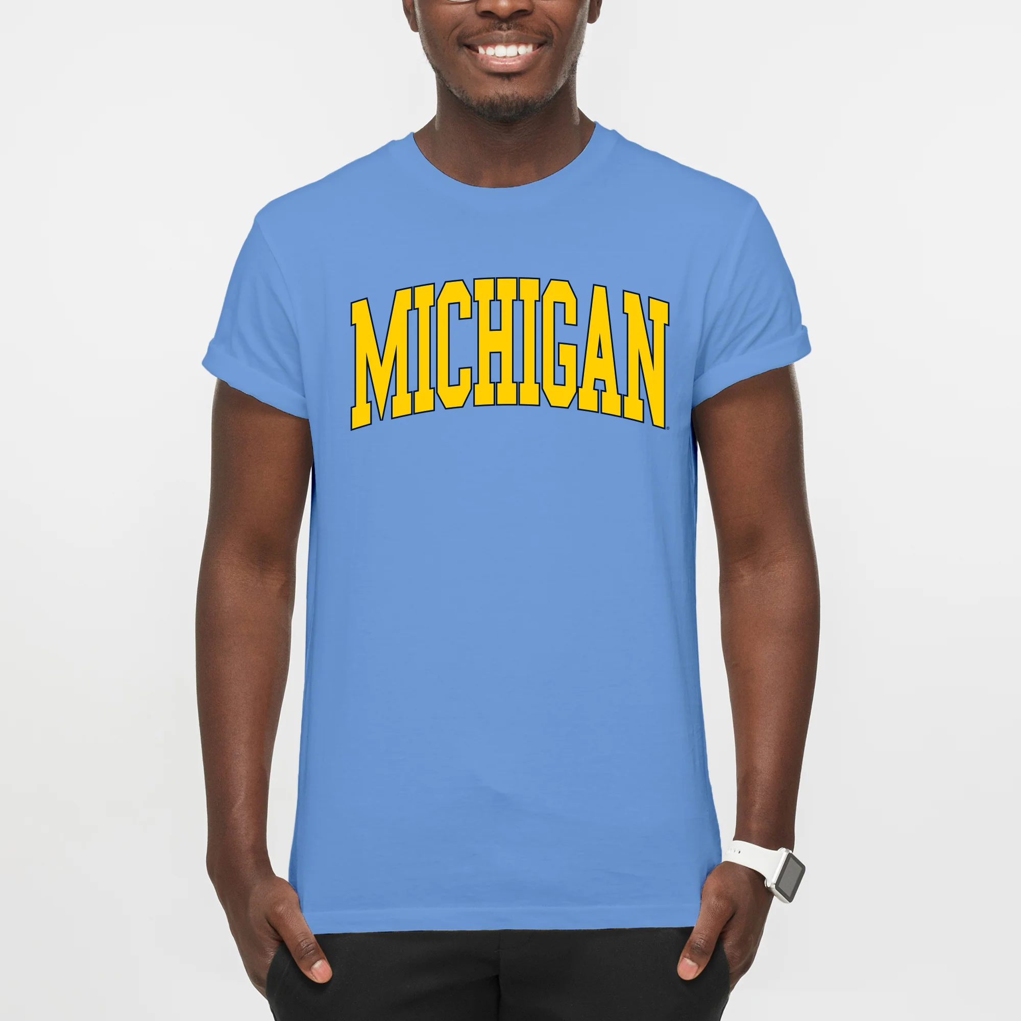 Michigan Wolverines Mega Arch T-Shirt - C Blue - Image 3