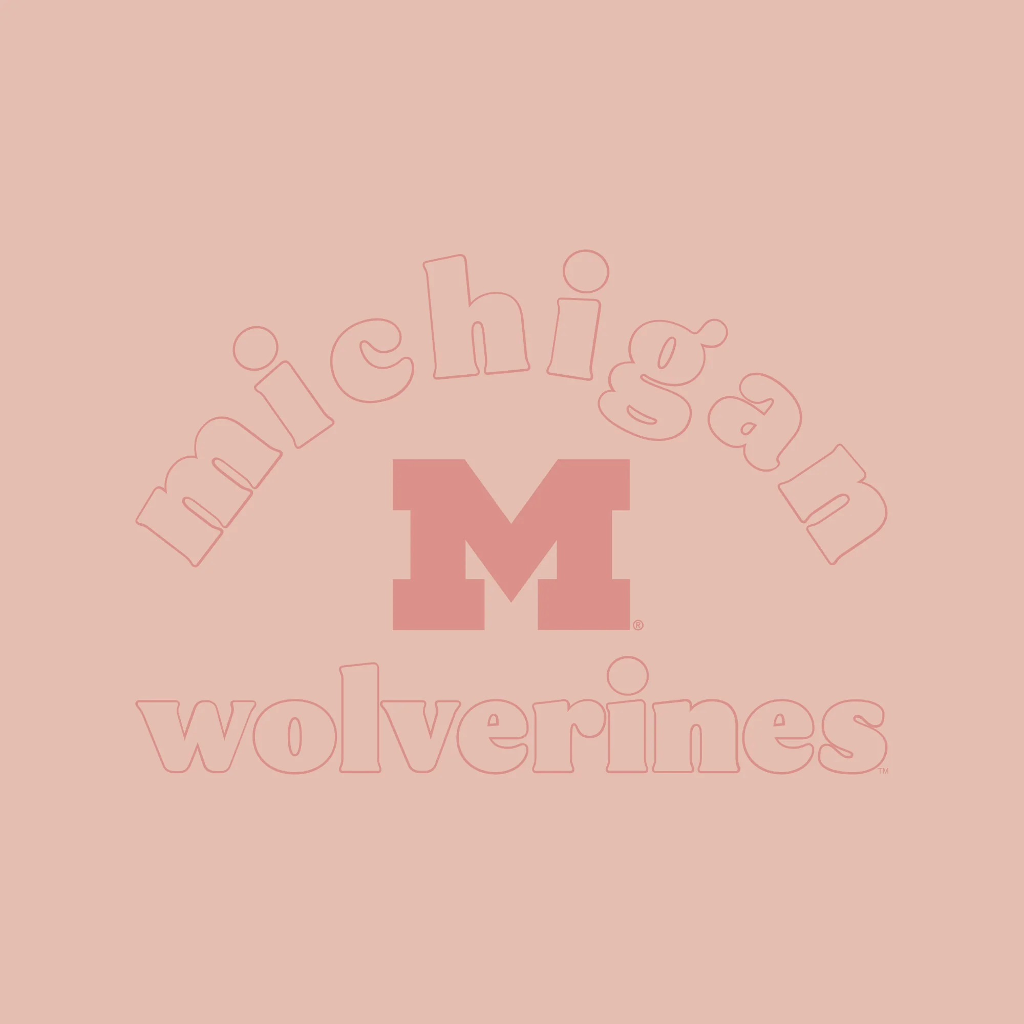 Michigan Monotone Outline Softstyle Crewneck - Dusty Rose - Image 2
