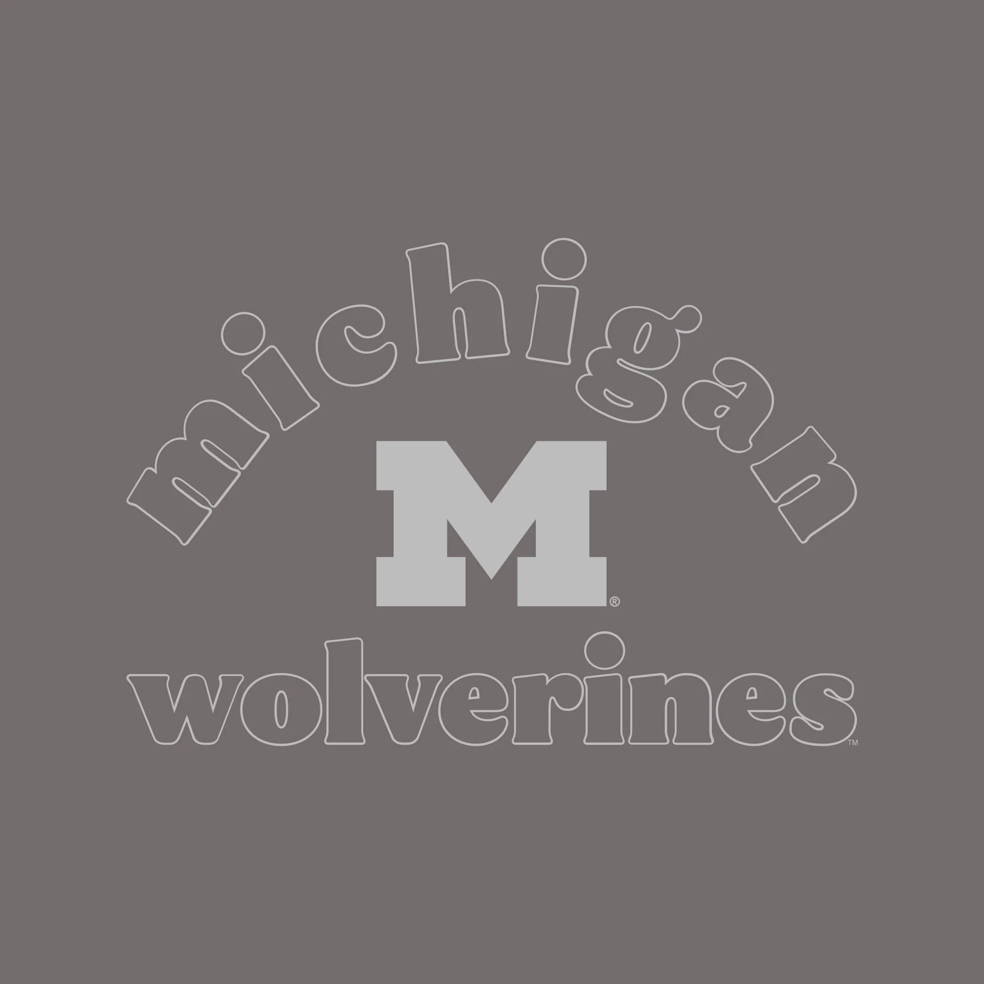 Michigan Monotone Outline Softstyle Hoodie - Charcoal - Image 2