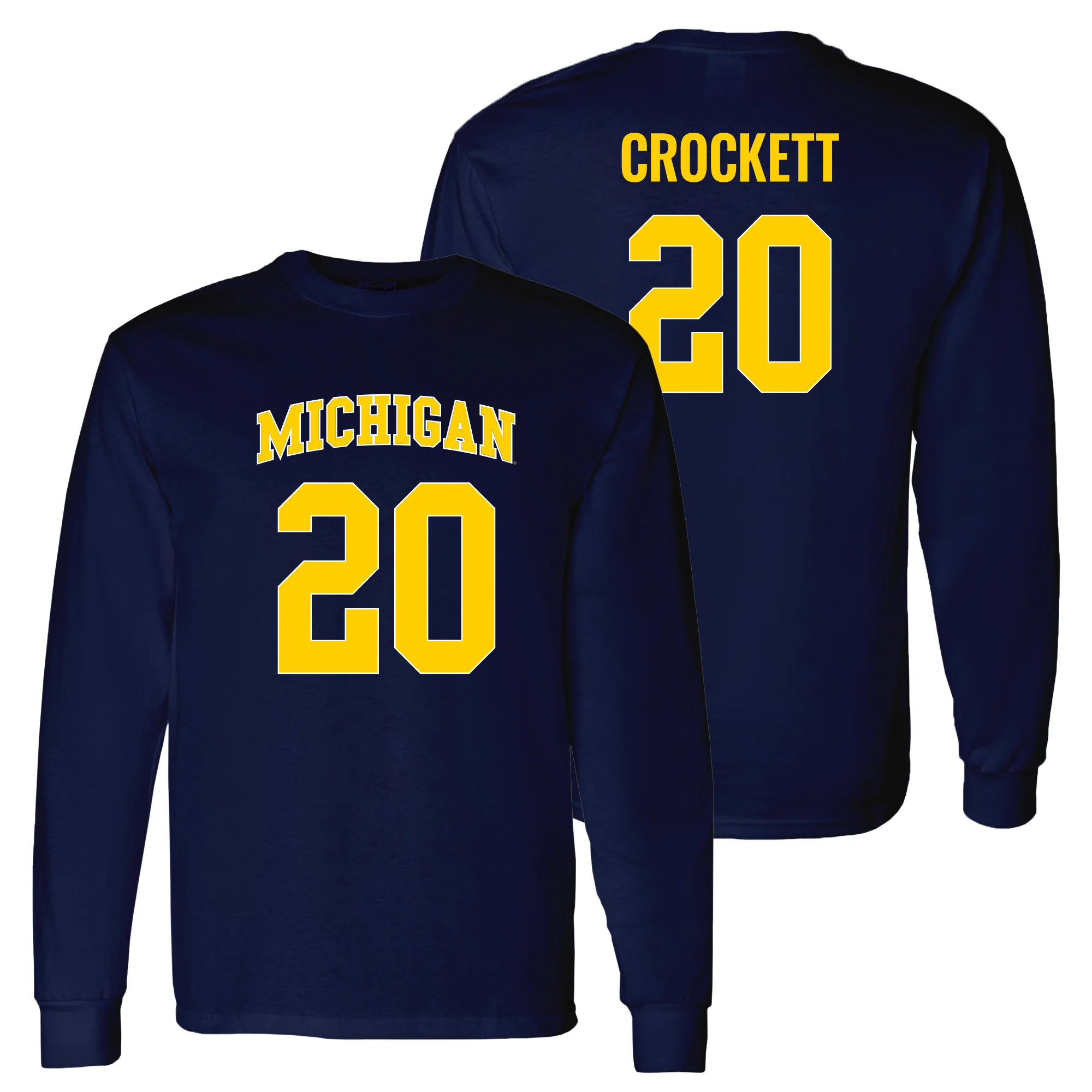 Michigan NIL Crockett 20 Long Sleeve - Navy