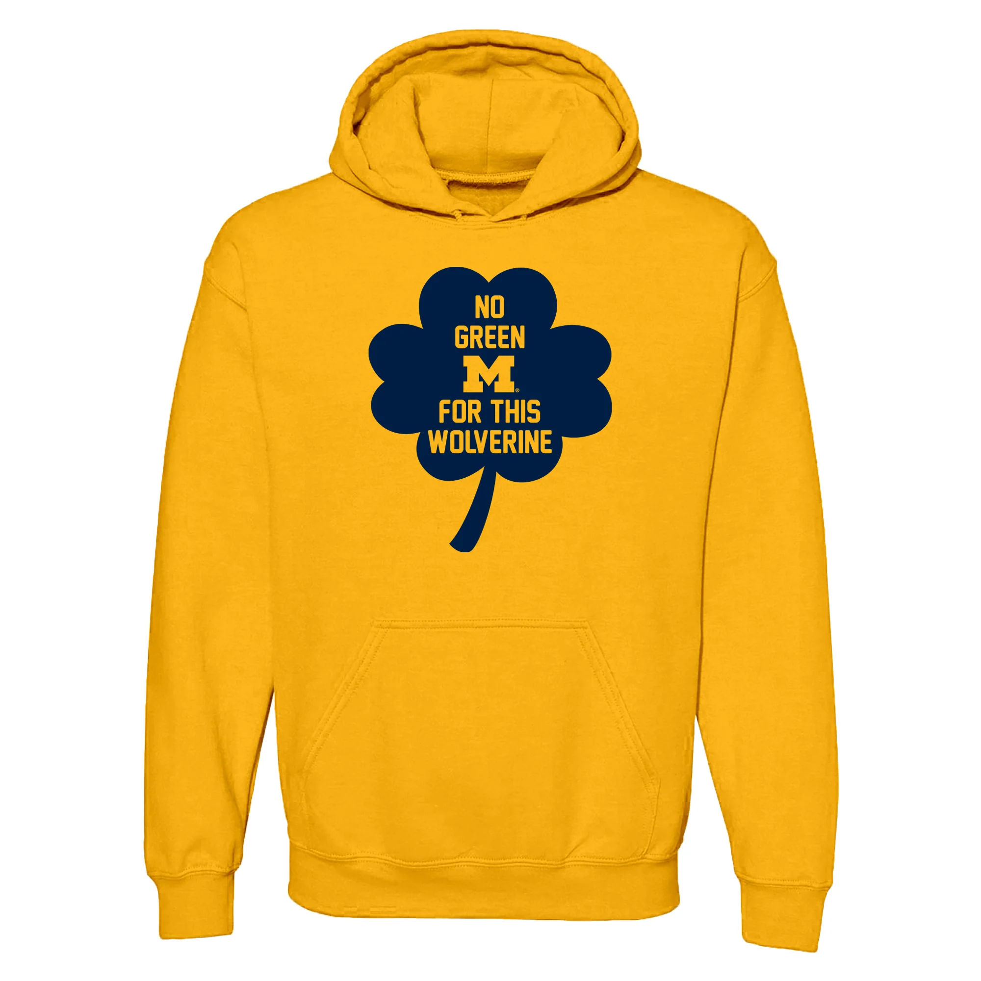 Michigan No Green For This Wolverine Clover Hoodie - Gold