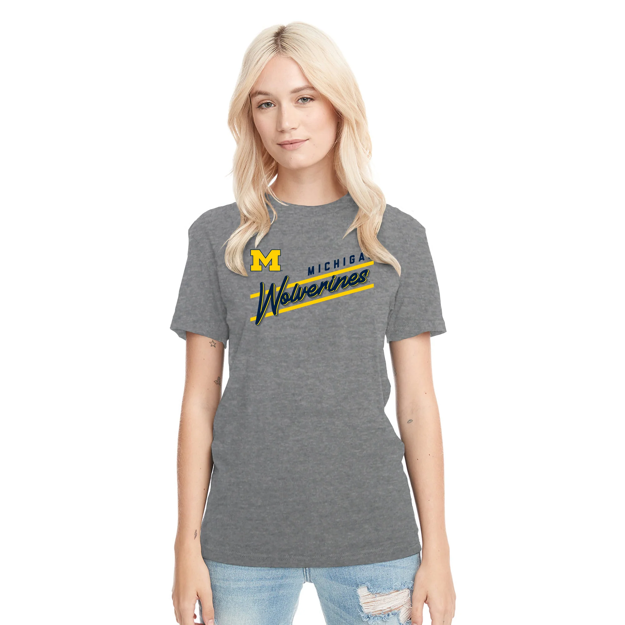 Michigan Rise Above NLA Triblend T-Shirt - Premium Heather - Image 4