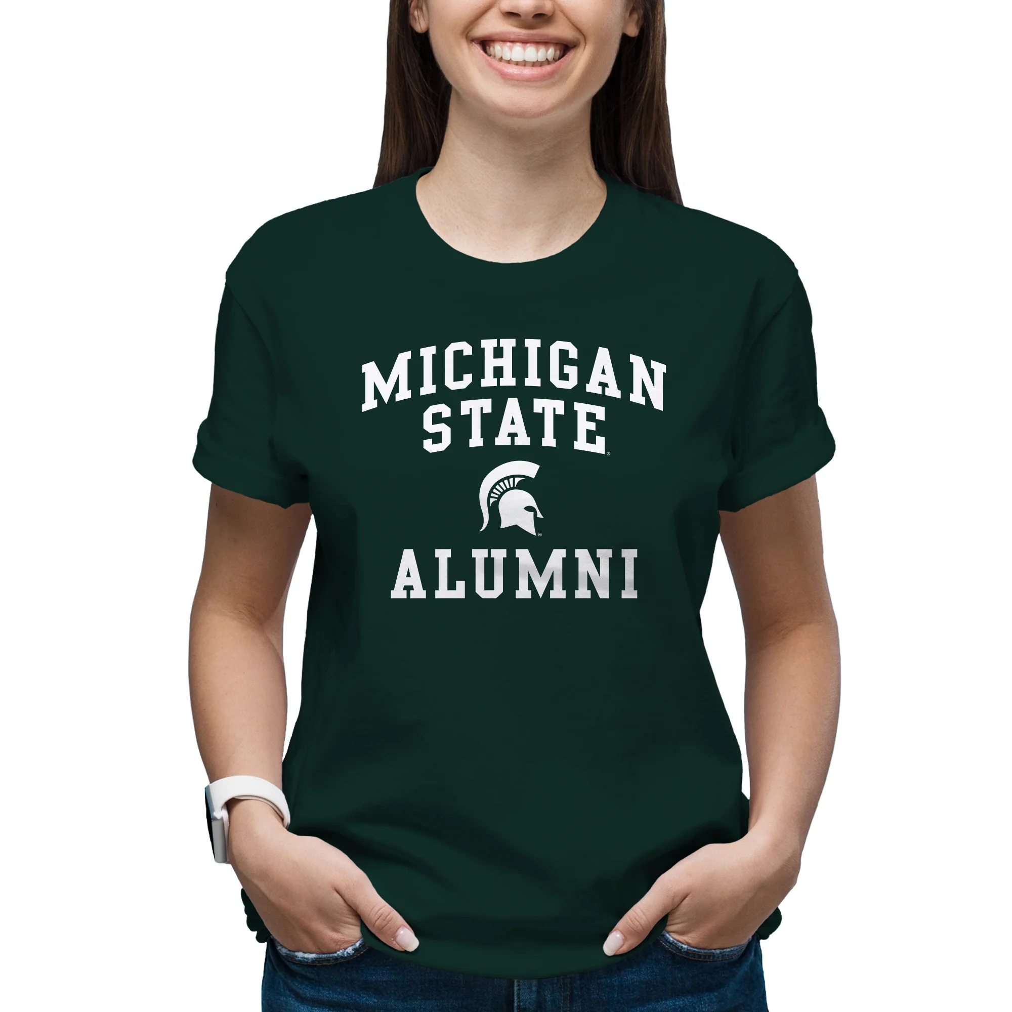 Michigan State Arch Logo Alumni T-Shirt - Forest - Image 4