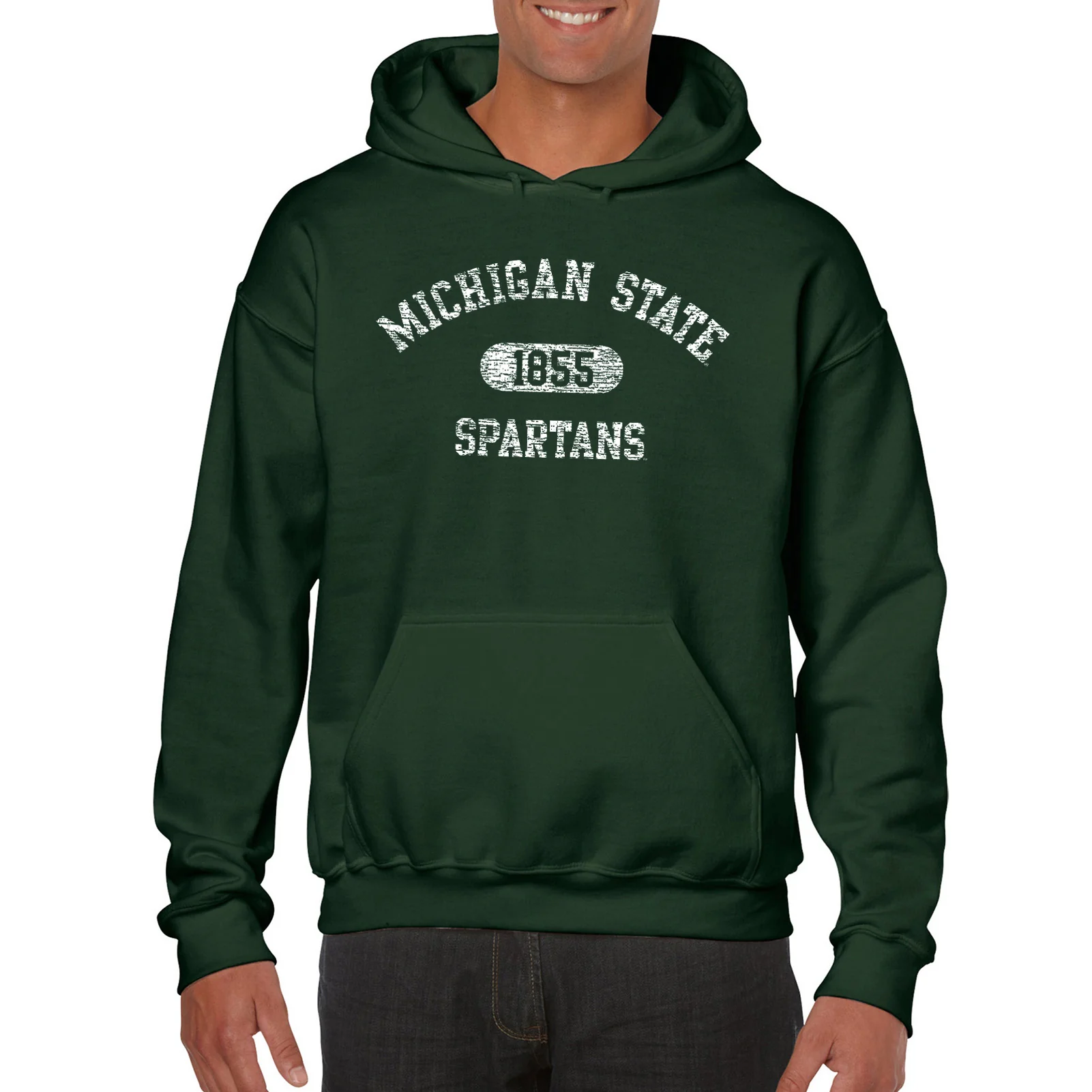 Michigan State Athletic Arch Logo Hoodie - Forest - Image 3