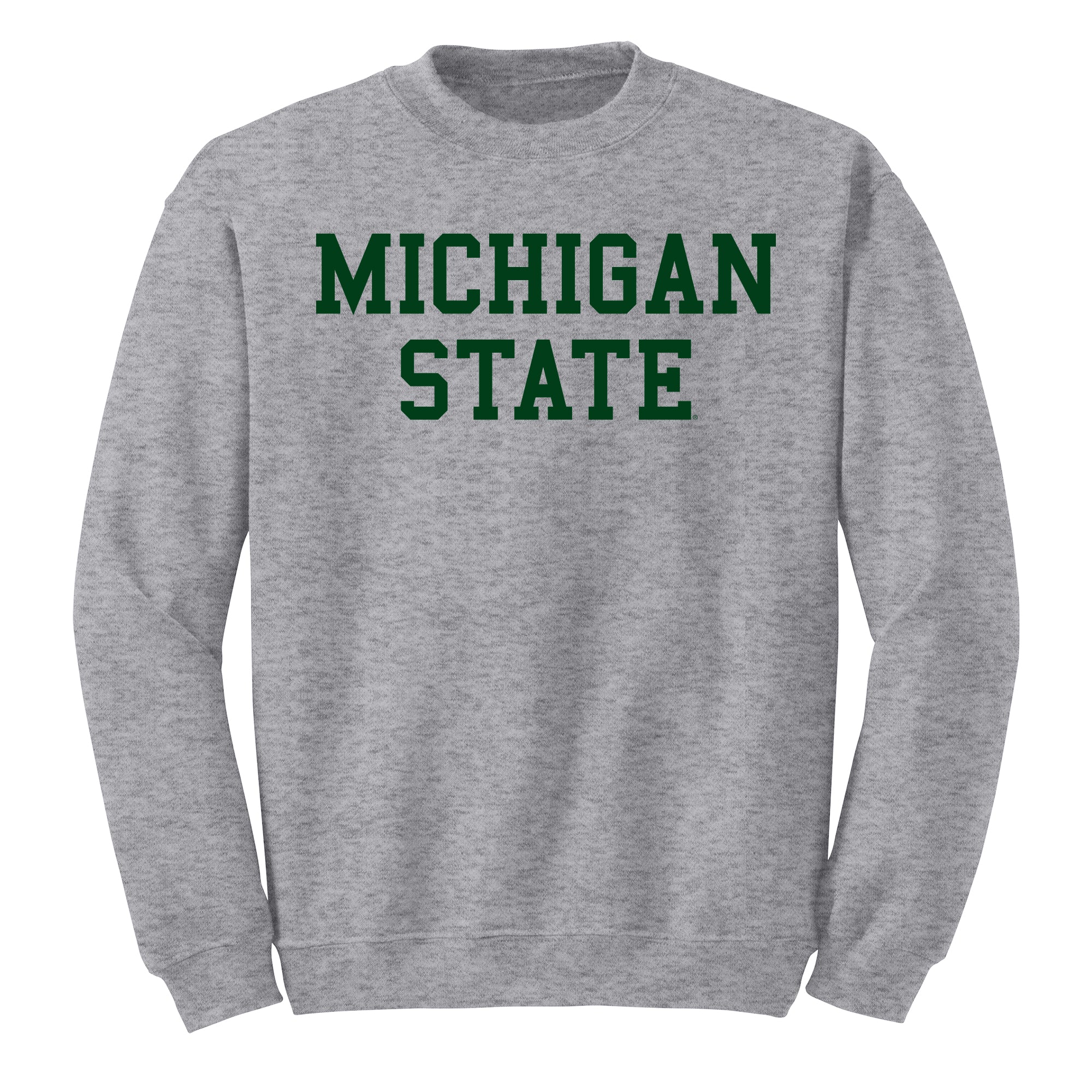 Michigan State Spartans Basic Block Crewneck Sweatshirt - Sport Grey