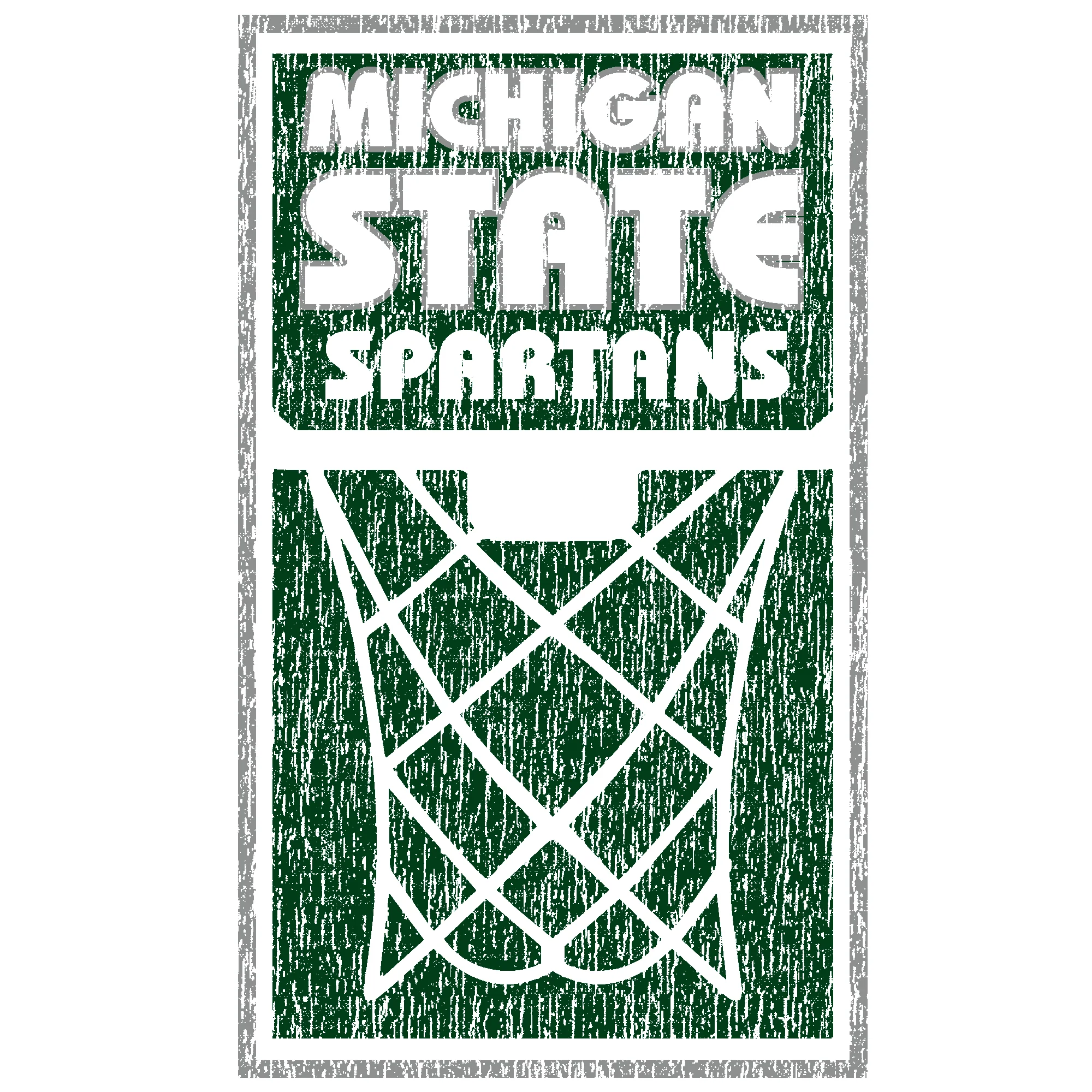 Michigan State Spartans Basketball Net Block T Shirt - White - Image 2