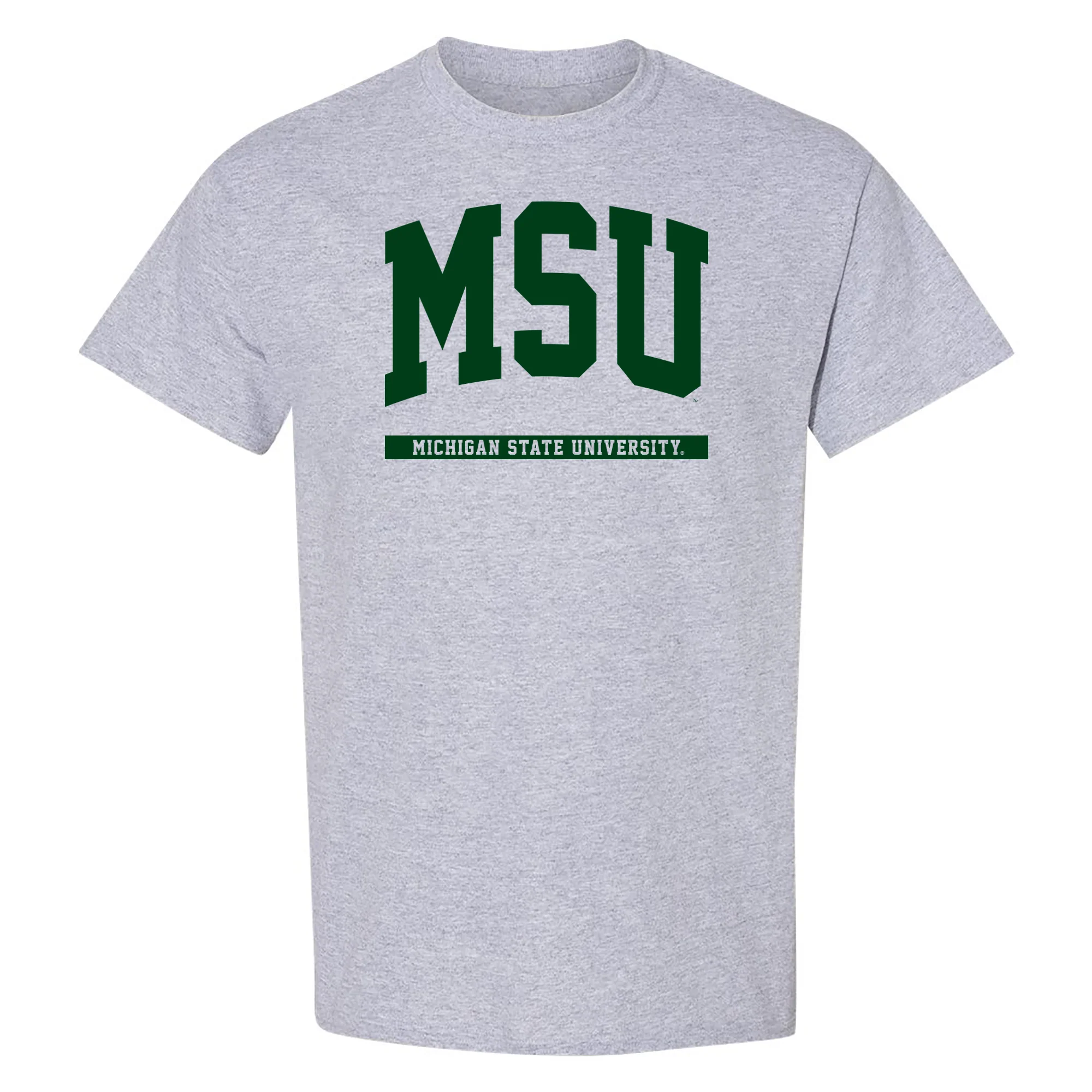 Michigan State Spartans Initial Arch T-Shirt - Sport Grey