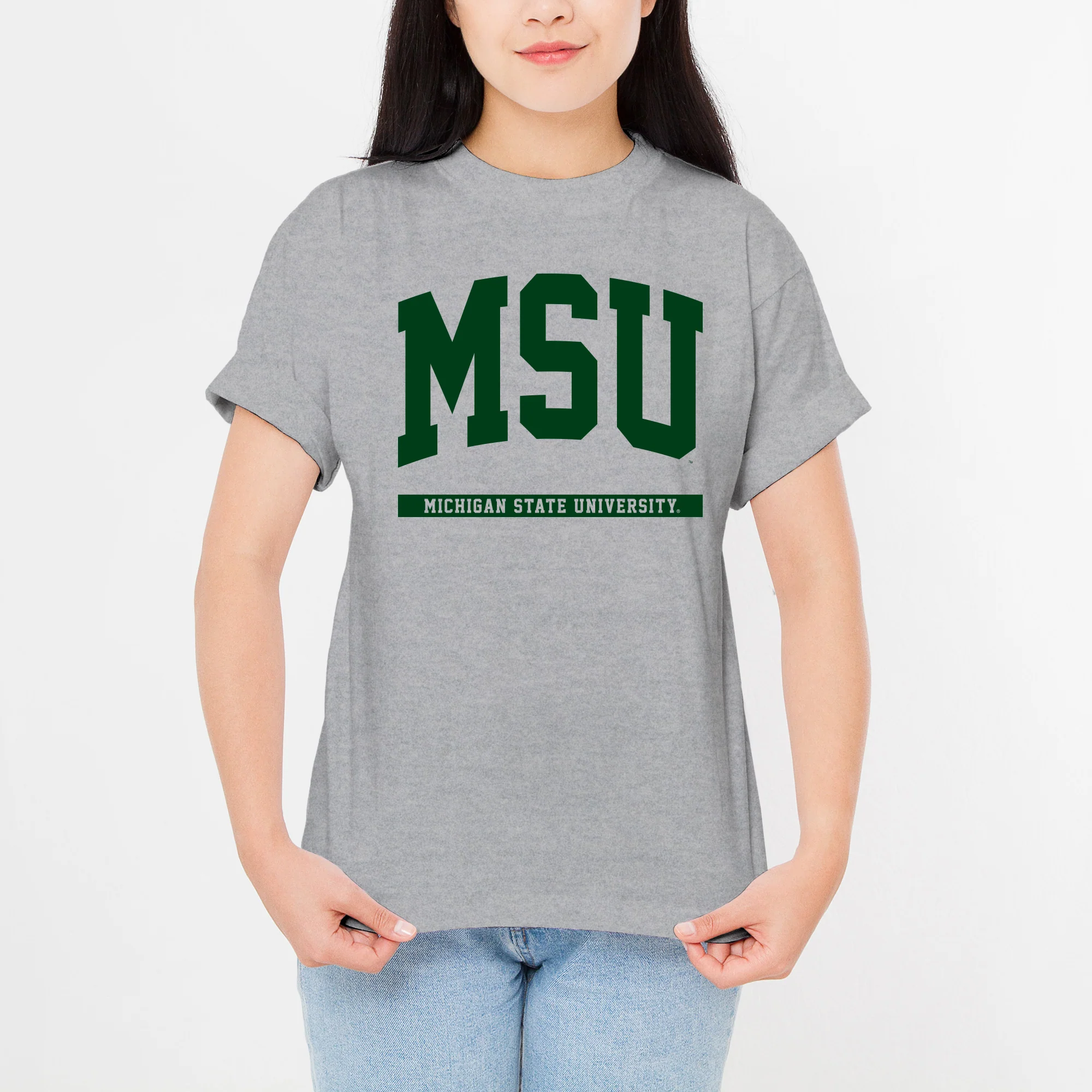 Michigan State Spartans Initial Arch T-Shirt - Sport Grey - Image 4