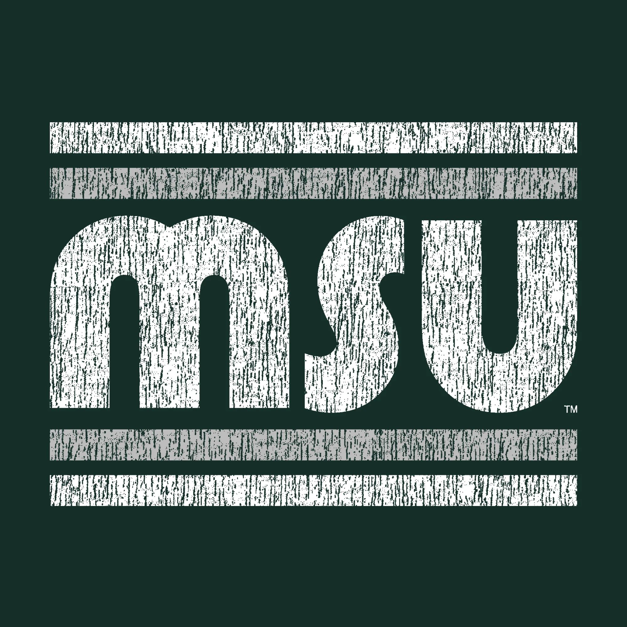 Michigan State University Spartans Retro Underline Short Sleeve T-Shirt - Forest - Image 2
