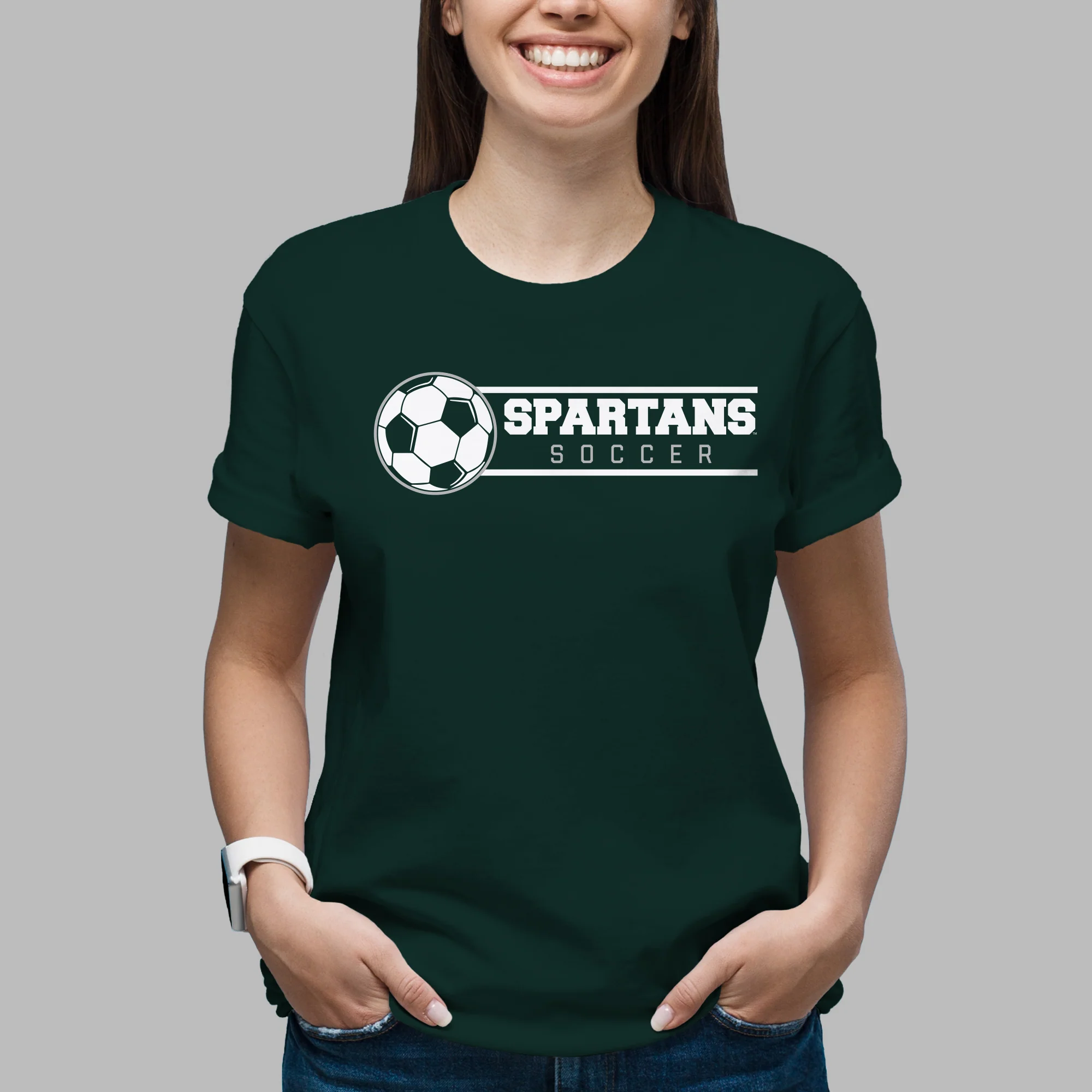 Michigan State Spartans Soccer Spotlight T Shirt - Forest - Image 5