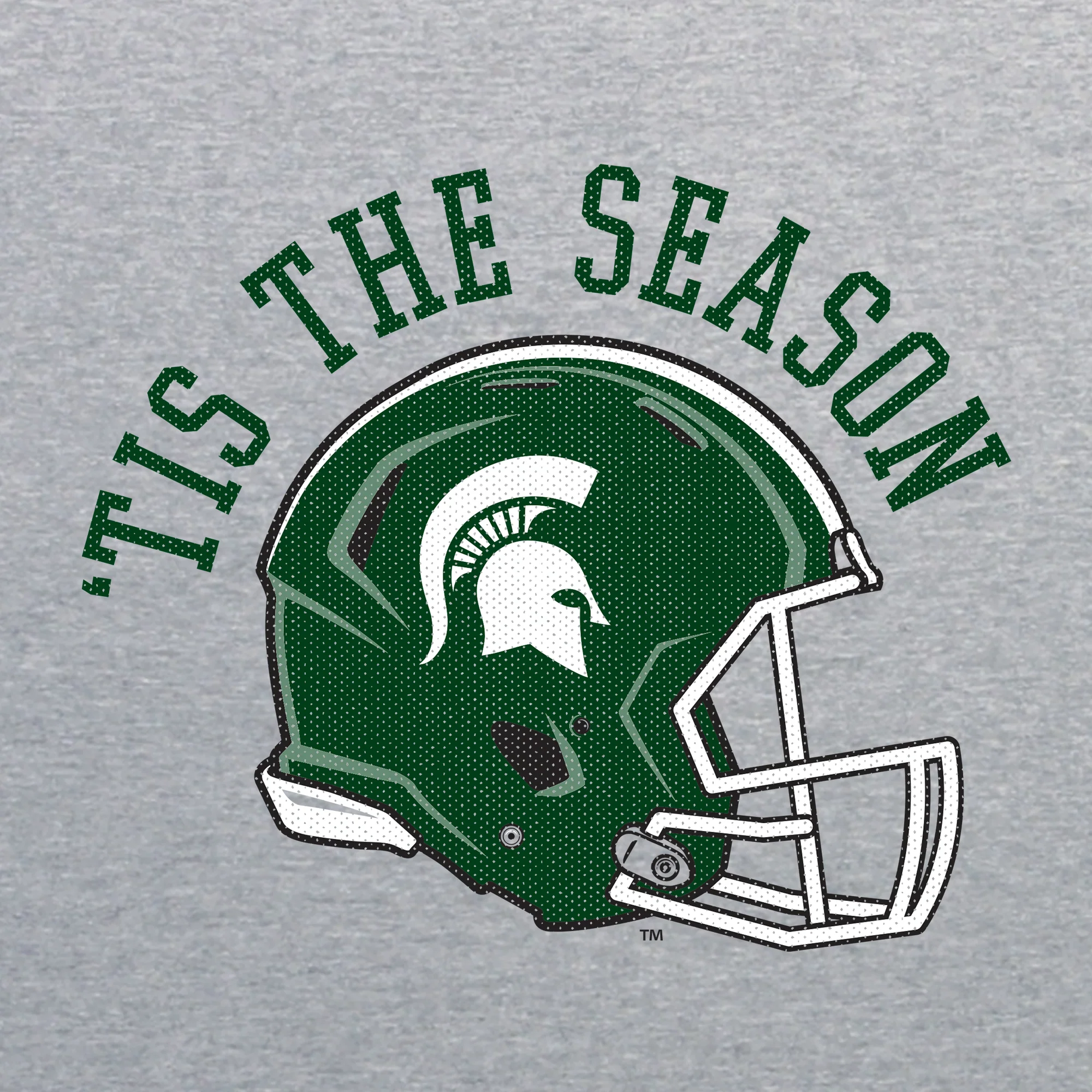 Michigan State Spartans Tis The Season Basic Cotton Crewneck Sweatshirt - Sport Grey - Image 2