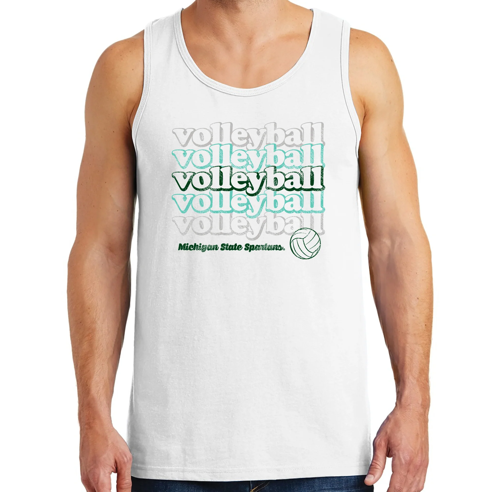 Michigan State Spartans Volleyball Repeat Tank Top - White - Image 3