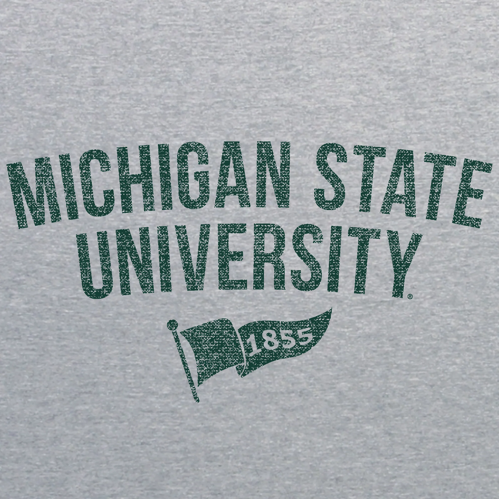 Michigan State University Spartans 1855 Banner Canvas Short Sleeve Triblend T-Shirt - Athletic Grey - Image 2