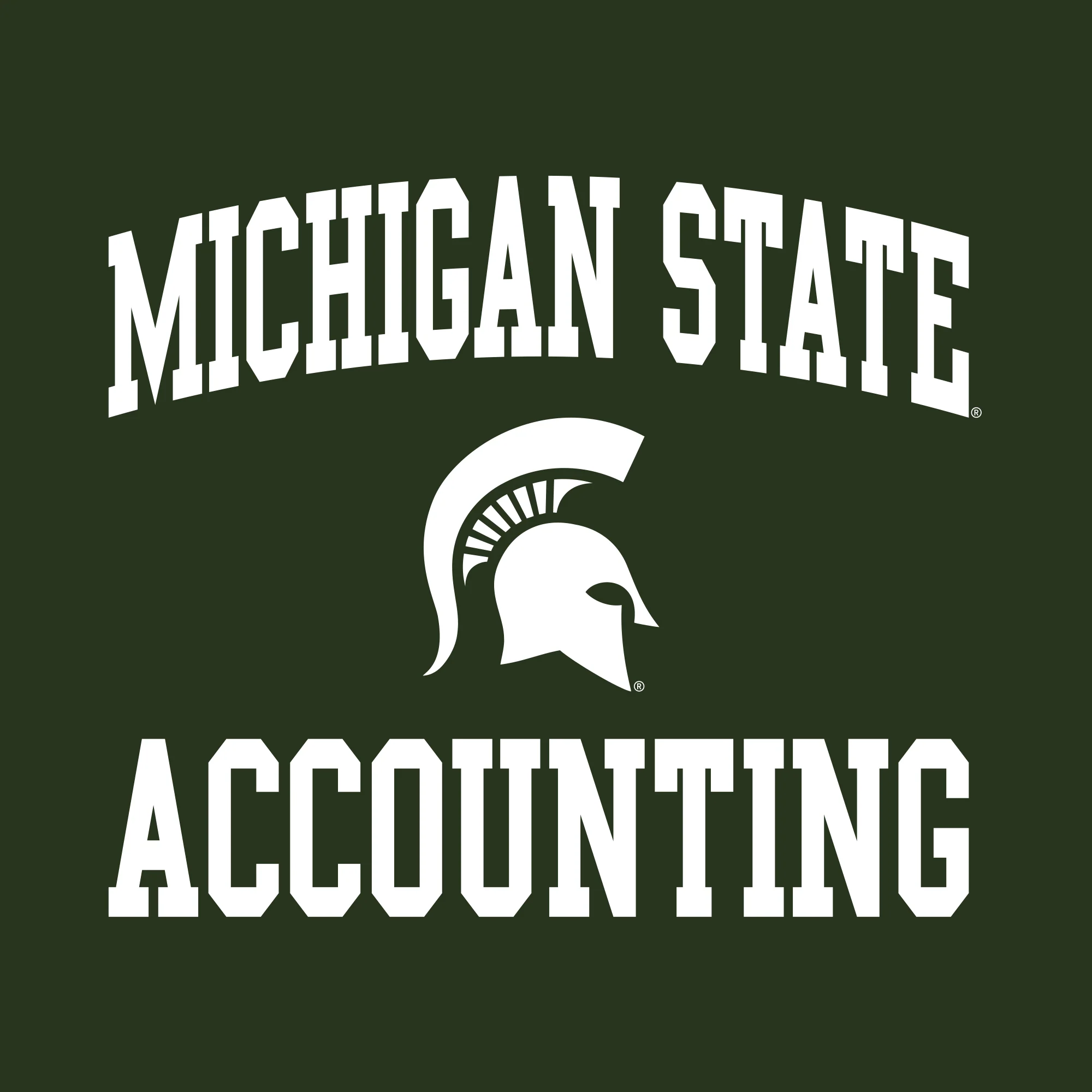 Michigan State University Spartans Arch Logo Accounting Short Sleeve T-Shirt - Forest - Image 2
