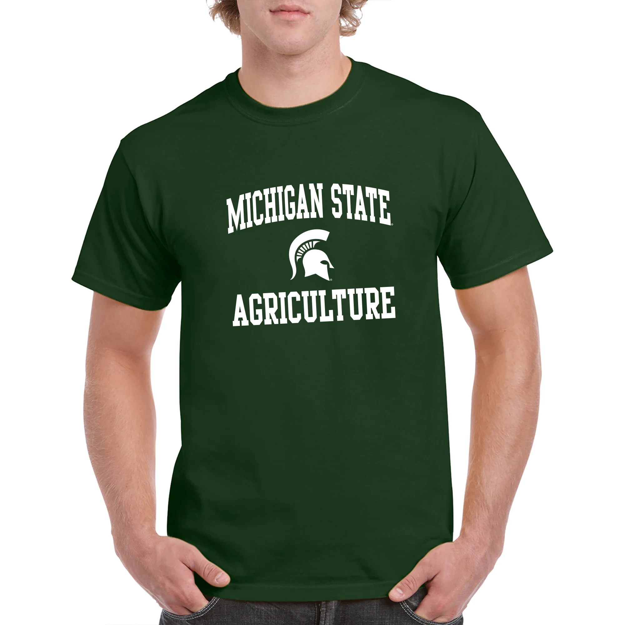 Michigan State University Spartans Arch Logo Agriculture Short Sleeve T-Shirt - Forest - Image 3