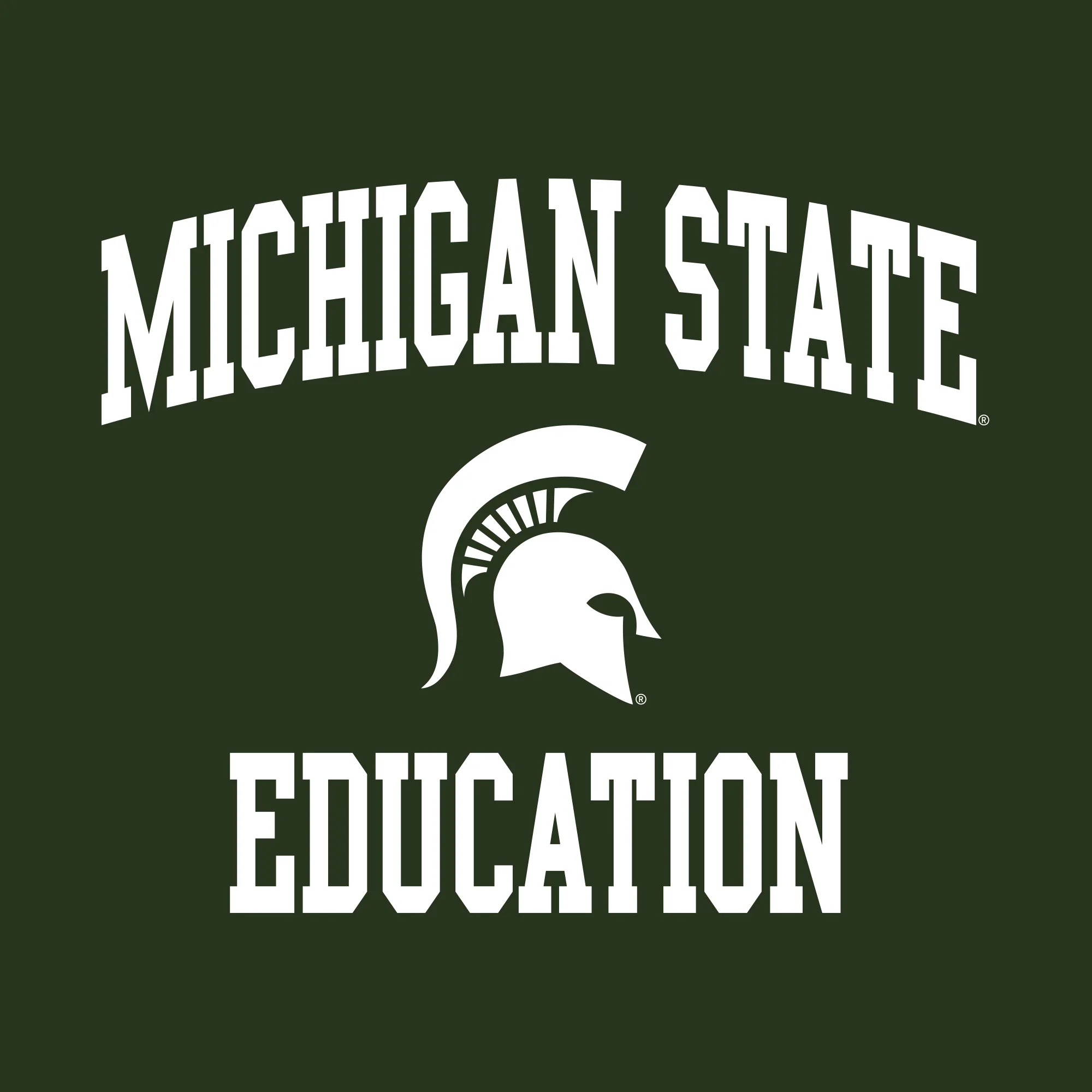 Michigan State University Spartans Arch Logo Education Short Sleeve T-Shirt - Forest - Image 2