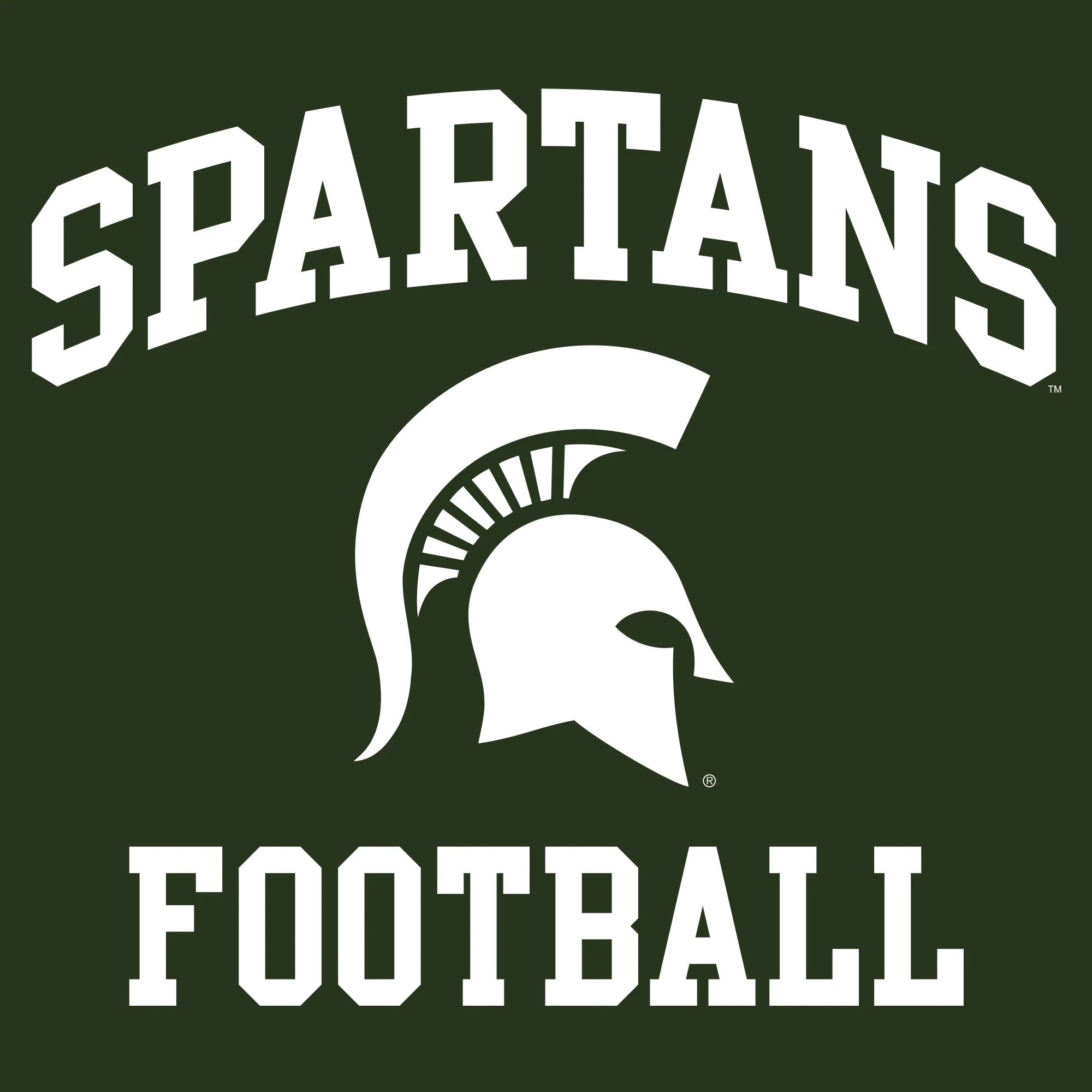 Michigan State University Spartans Arch Logo Football Long Sleeve T Shirt - Forest - Image 2