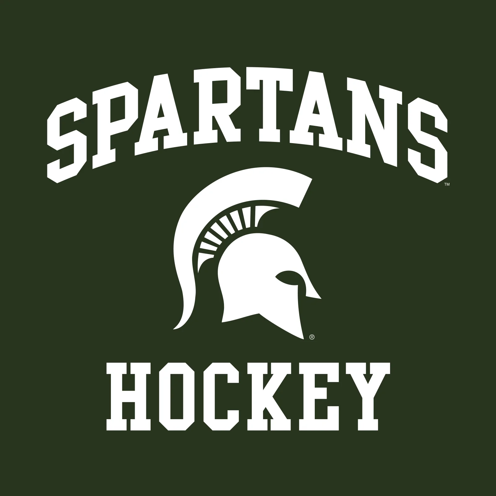 Michigan State University Spartans Arch Logo Hockey Long Sleeve T Shirt - Forest - Image 2
