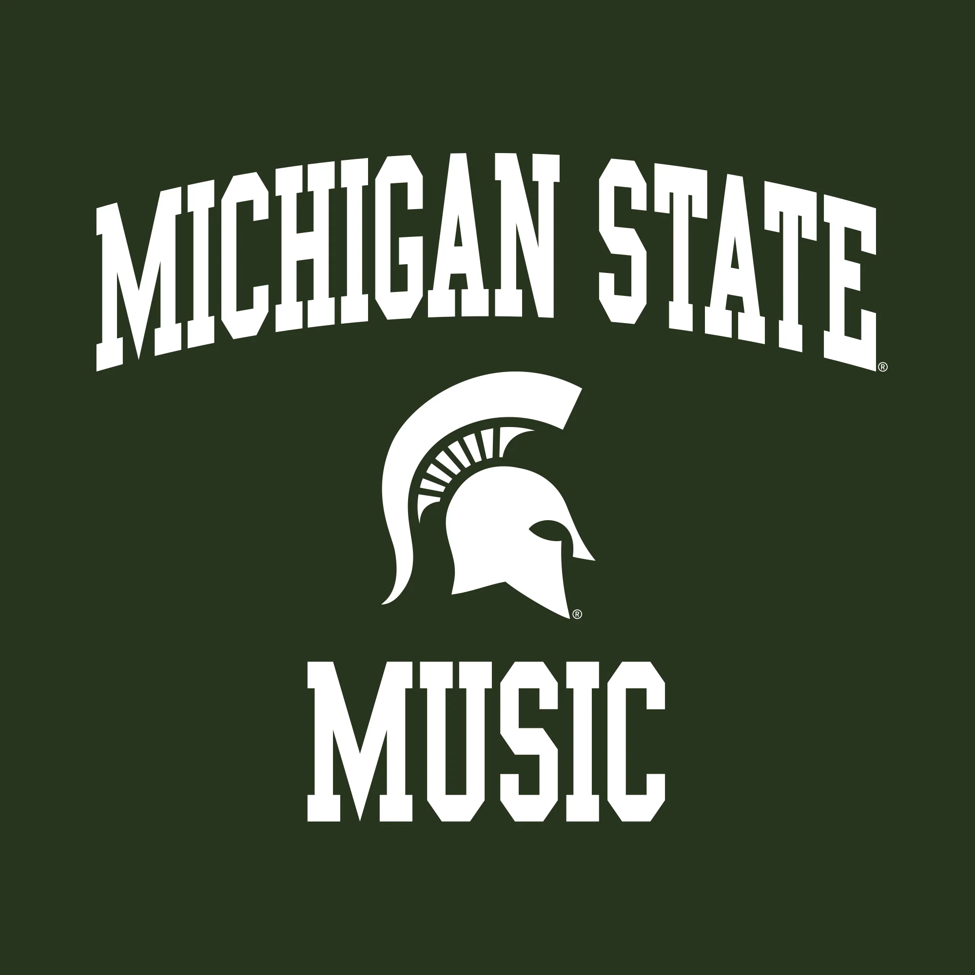 Michigan State University Spartans Arch Logo Music Short Sleeve T-Shirt - Forest - Image 2