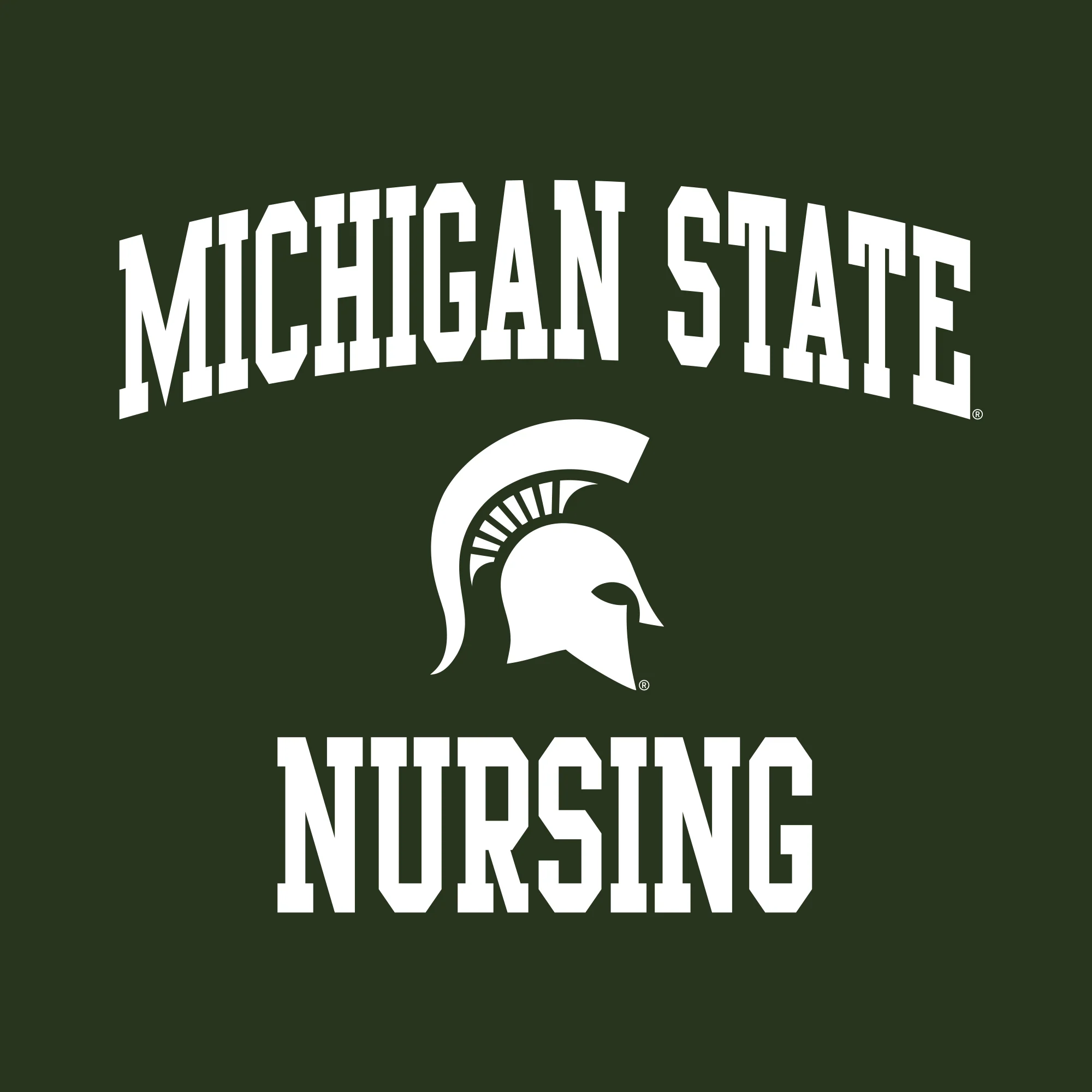 Michigan State University Spartans Arch Logo Nursing Short Sleeve T-Shirt - Forest - Image 2