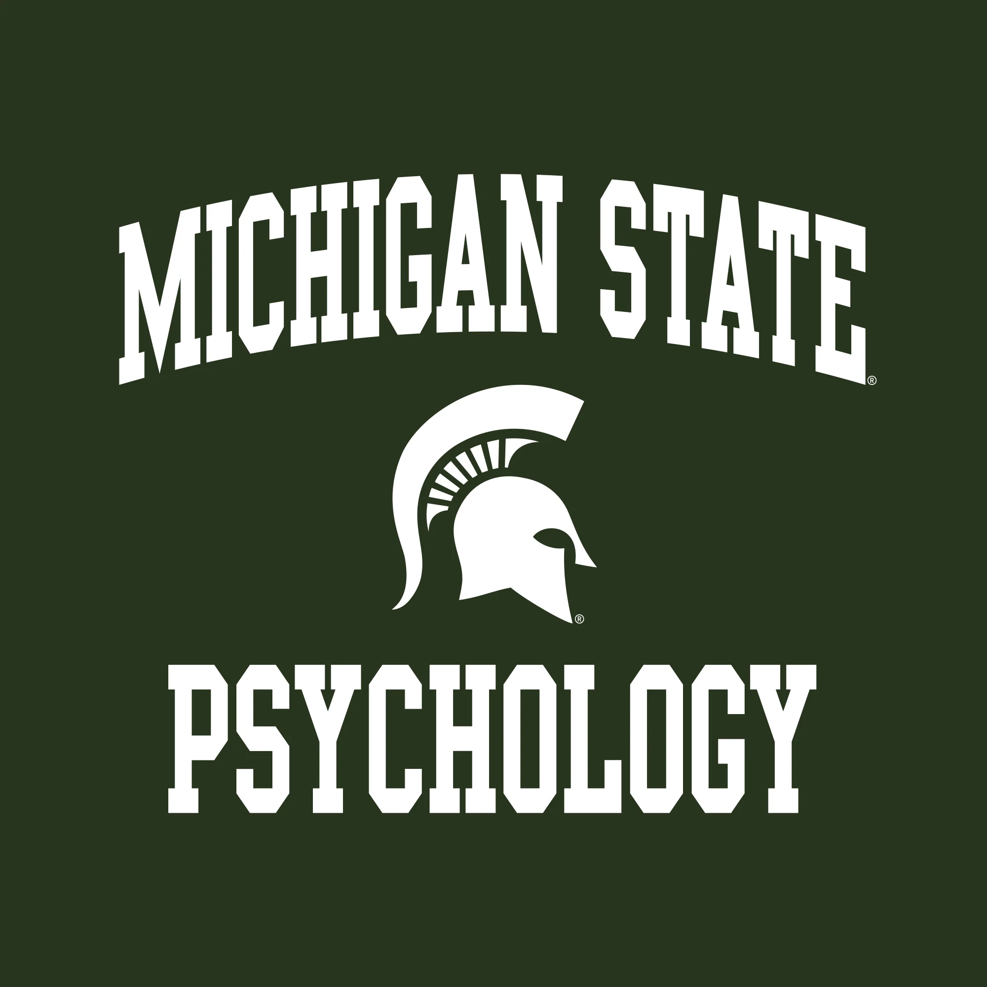 Michigan State University Spartans Arch Logo Psychology Short Sleeve T-Shirt - Forest - Image 2