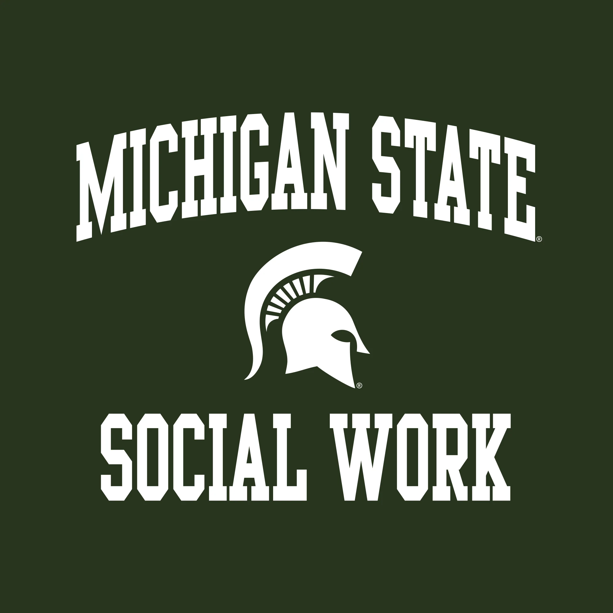 Michigan State University Spartans Arch Logo Social Work Short Sleeve T-Shirt - Forest - Image 2