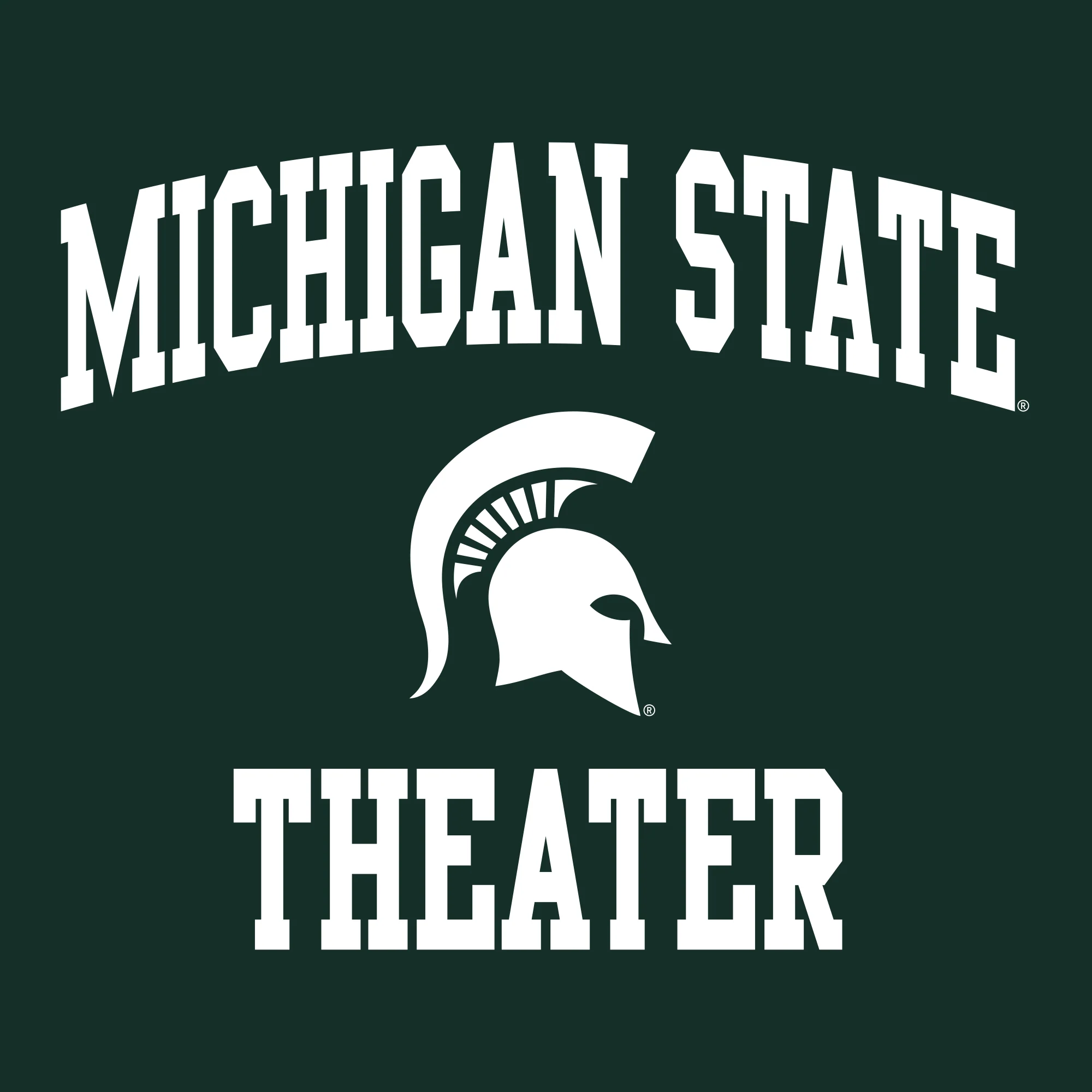 Michigan State University Spartans Arch Logo Theater Short Sleeve T-Shirt - Forest - Image 2