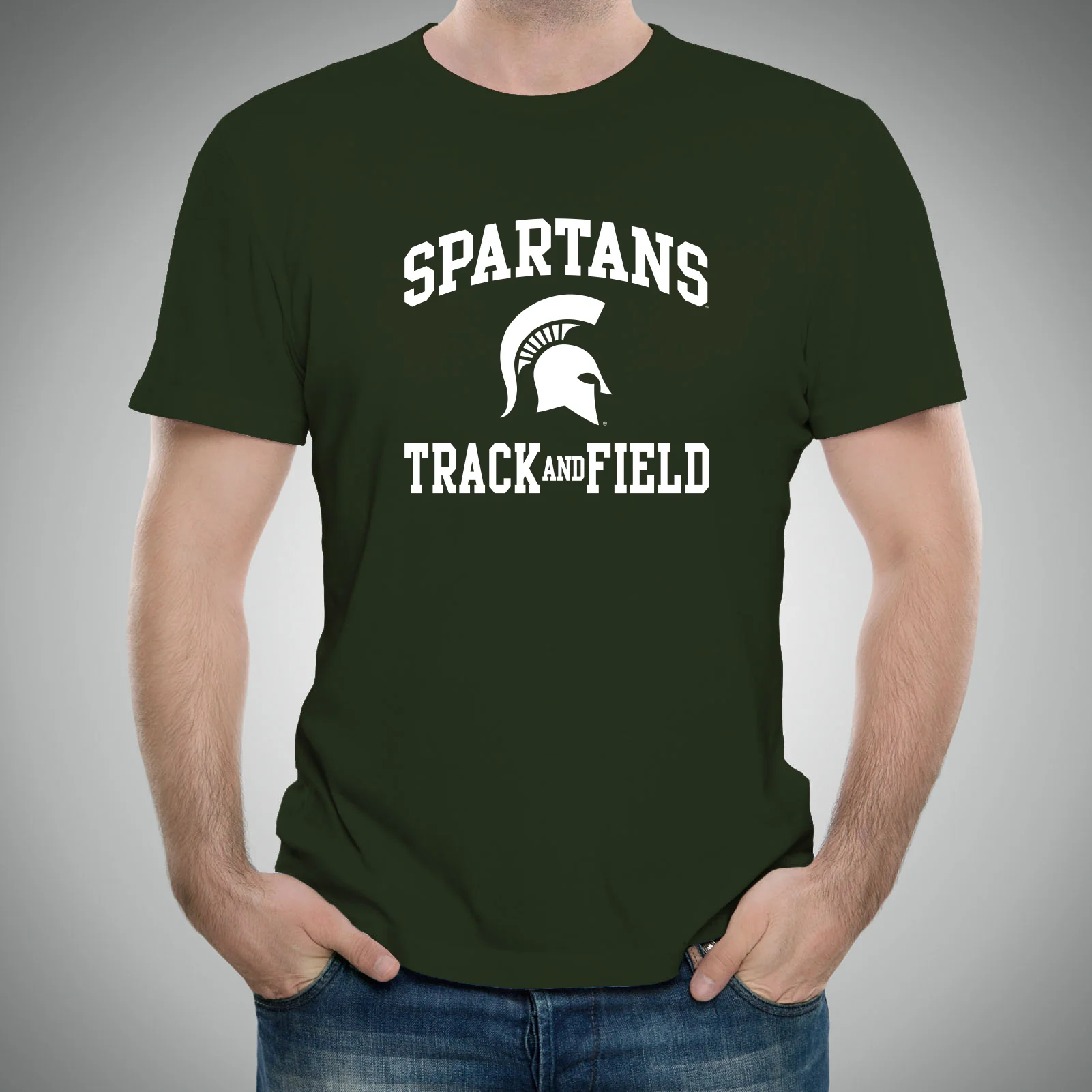 Michigan State University Spartans Arch Logo Track & Field Short Sleeve T-Shirt - Forest - Image 3