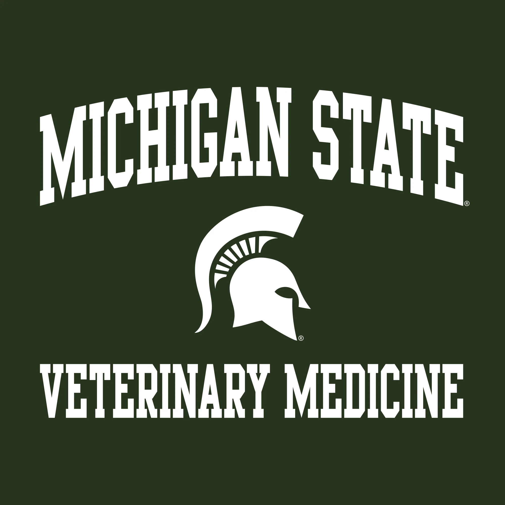 Michigan State University Spartans Arch Logo Veterinary Medicine Short Sleeve T-Shirt - Forest - Image 2