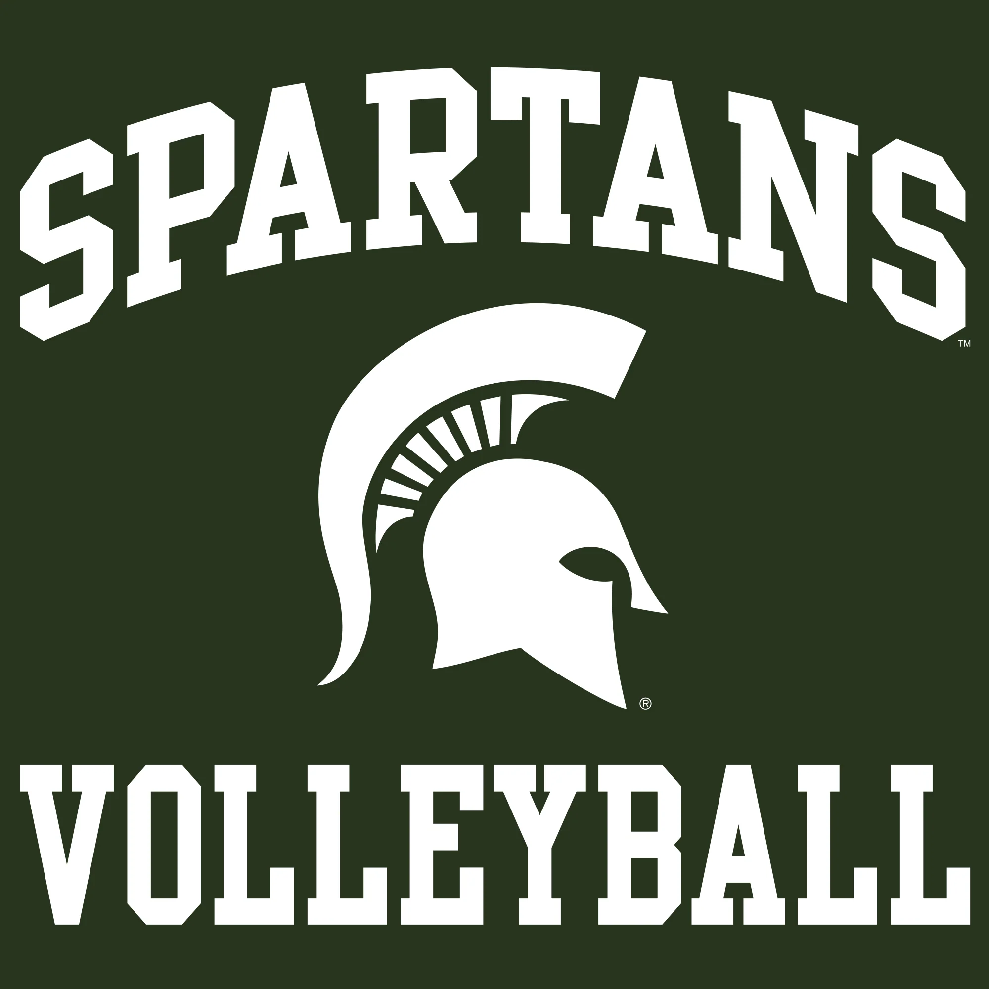Michigan State University Spartans Arch Logo Volleyball Long Sleeve T Shirt - Forest - Image 2