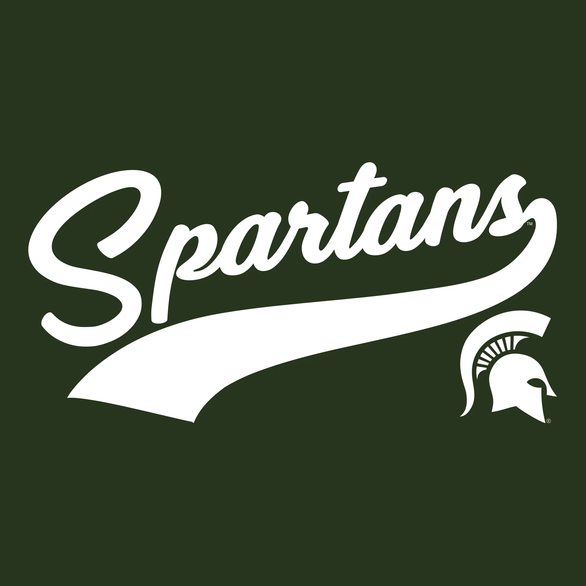 Michigan State University Spartans Baseball Jersey Script Short Sleeve T-Shirt - Forest - Image 2