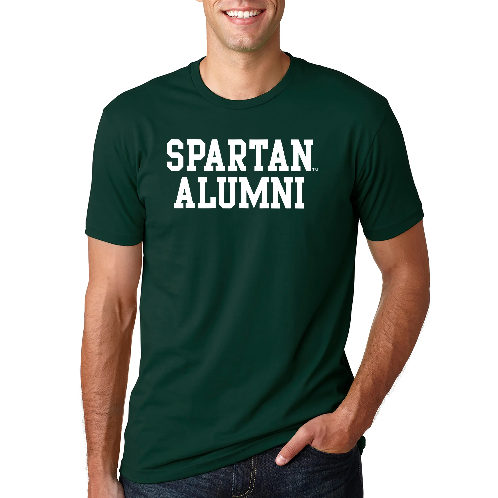 Michigan State University Spartans Basic Block Alumni NLA T Shirt - Forest - Image 3