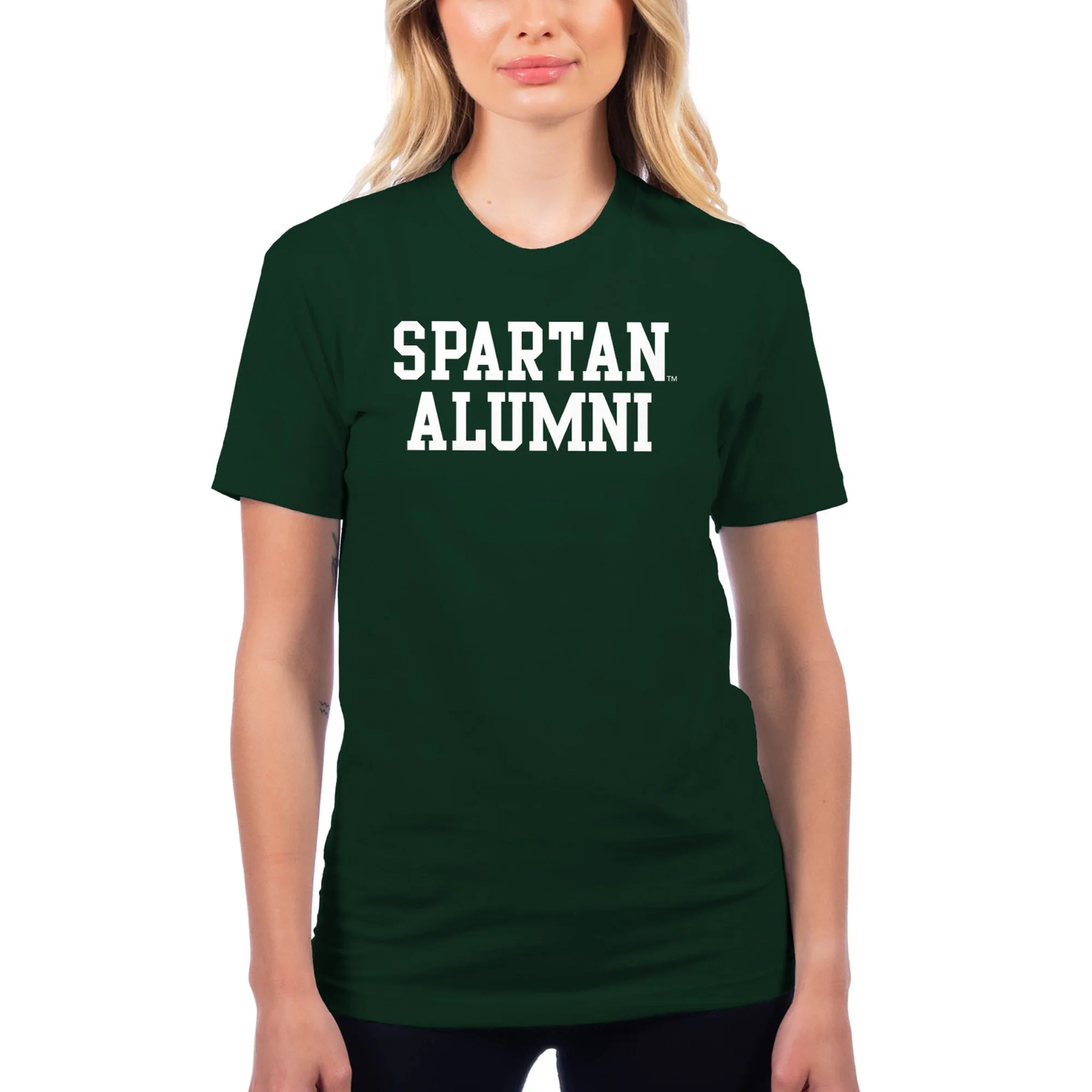 Michigan State University Spartans Basic Block Alumni NLA T Shirt - Forest - Image 4