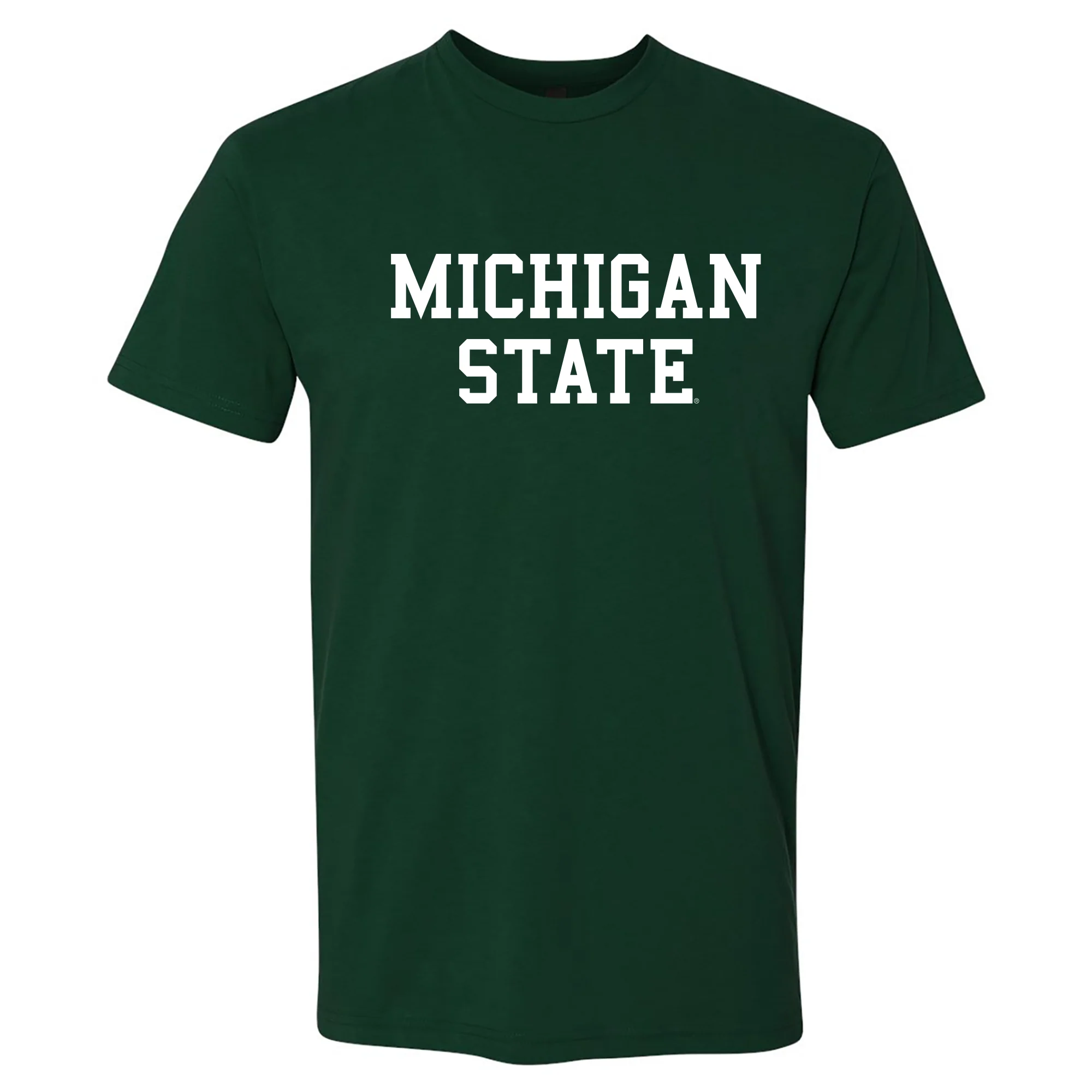 Michigan State University Spartans Basic Block Short Sleeve T Shirt - Forest Green