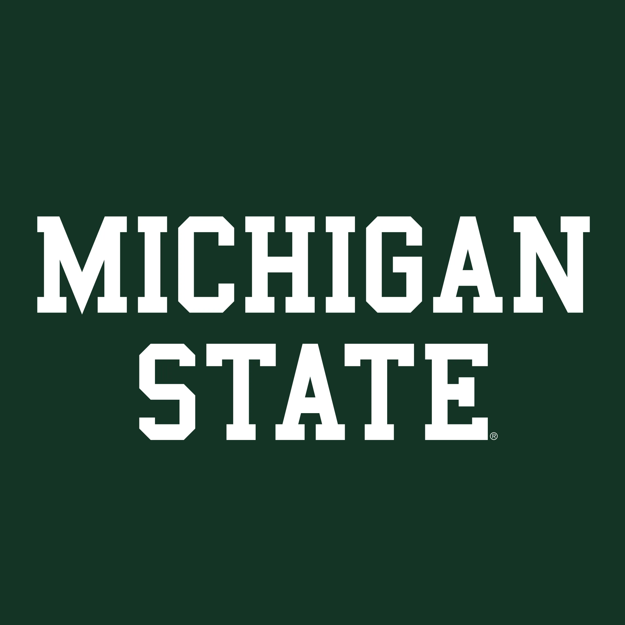 Michigan State University Spartans Basic Block Short Sleeve T Shirt - Forest Green - Image 2