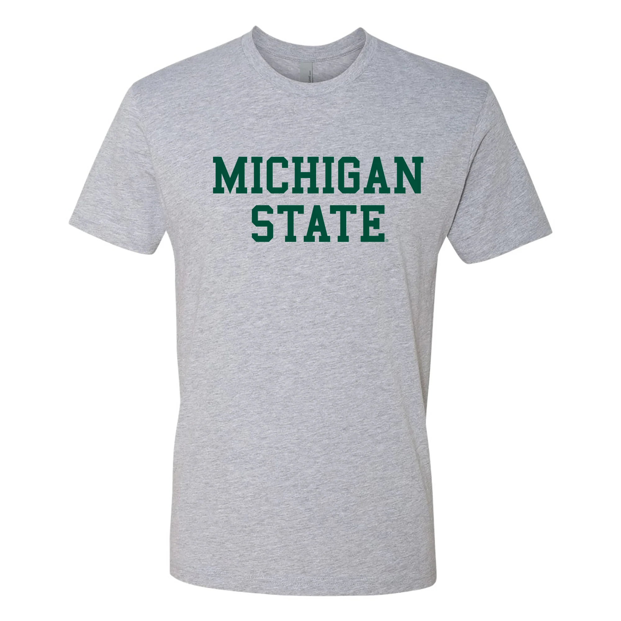Michigan State University Spartans Basic Block Short Sleeve T Shirt - Heather Grey