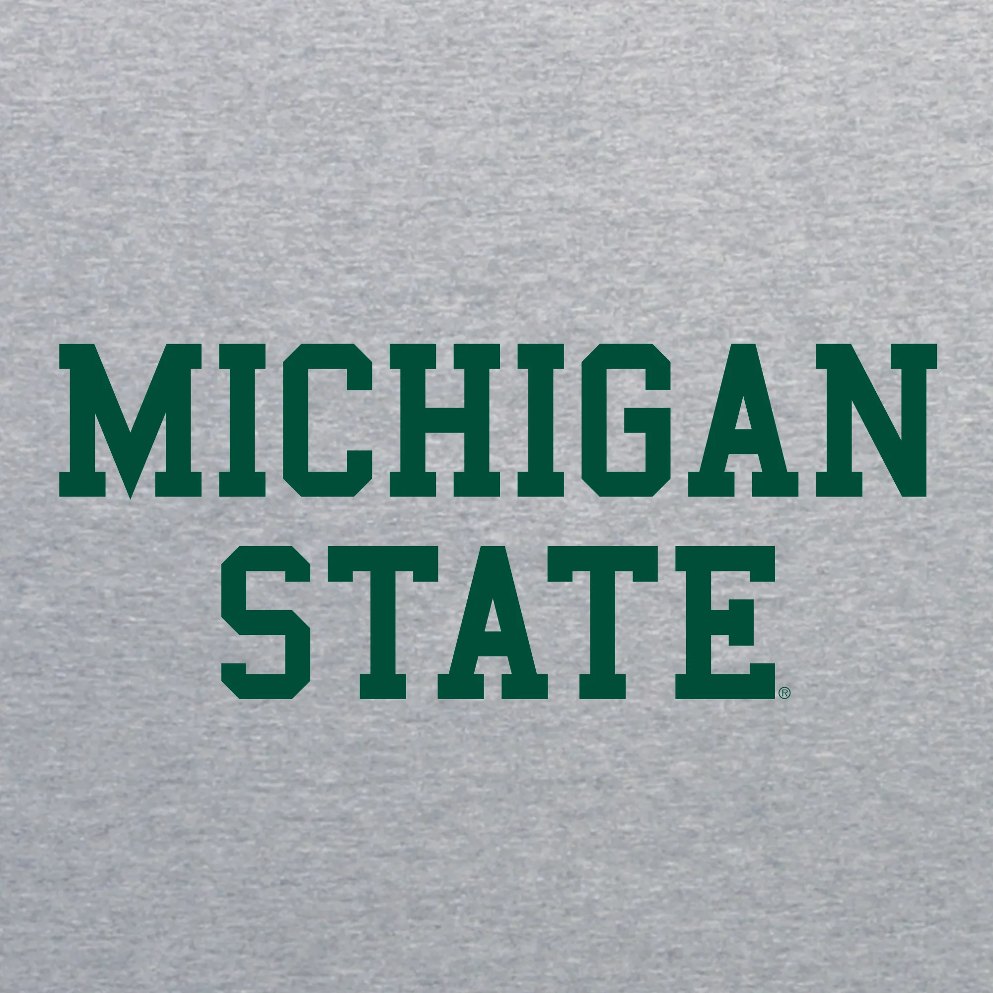 Michigan State University Spartans Basic Block Short Sleeve T Shirt - Heather Grey - Image 2