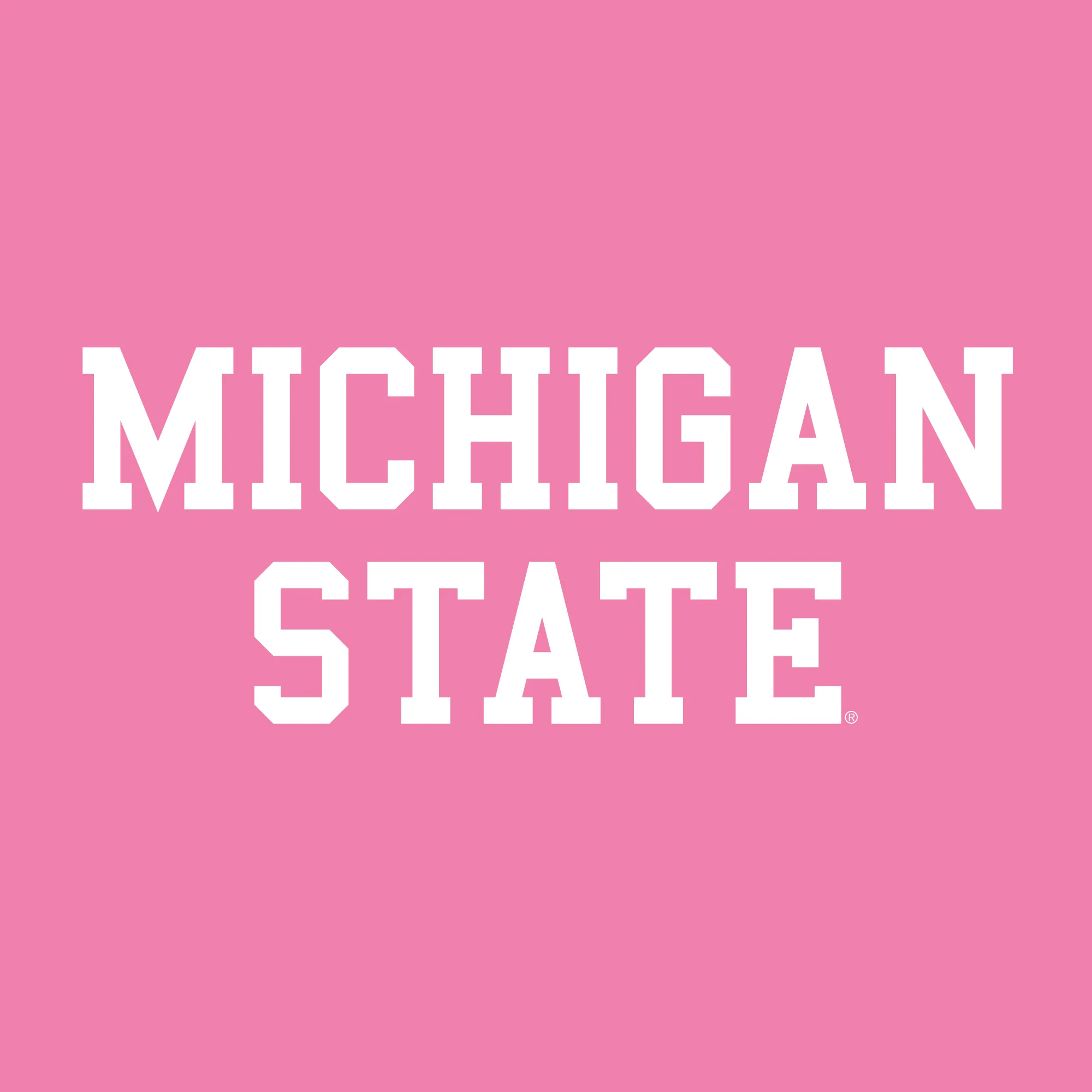 Michigan State University Spartans Basic Block Short Sleeve T Shirt - Azalea - Image 2