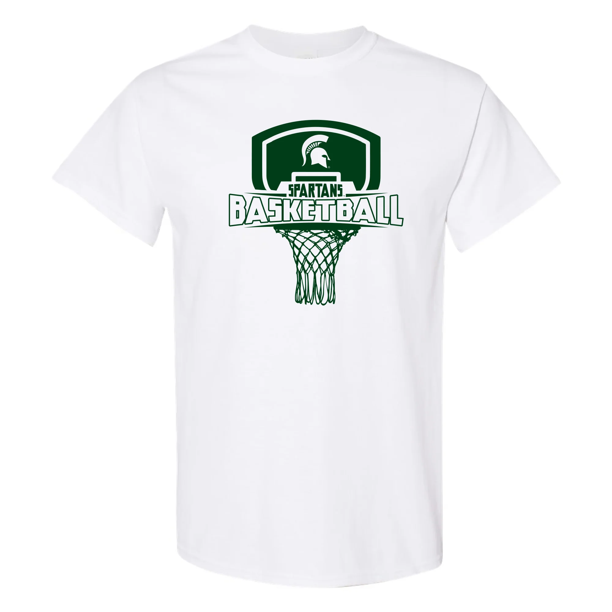 Michigan State University Spartans Basketball Board Short Sleeve T-Shirt - White
