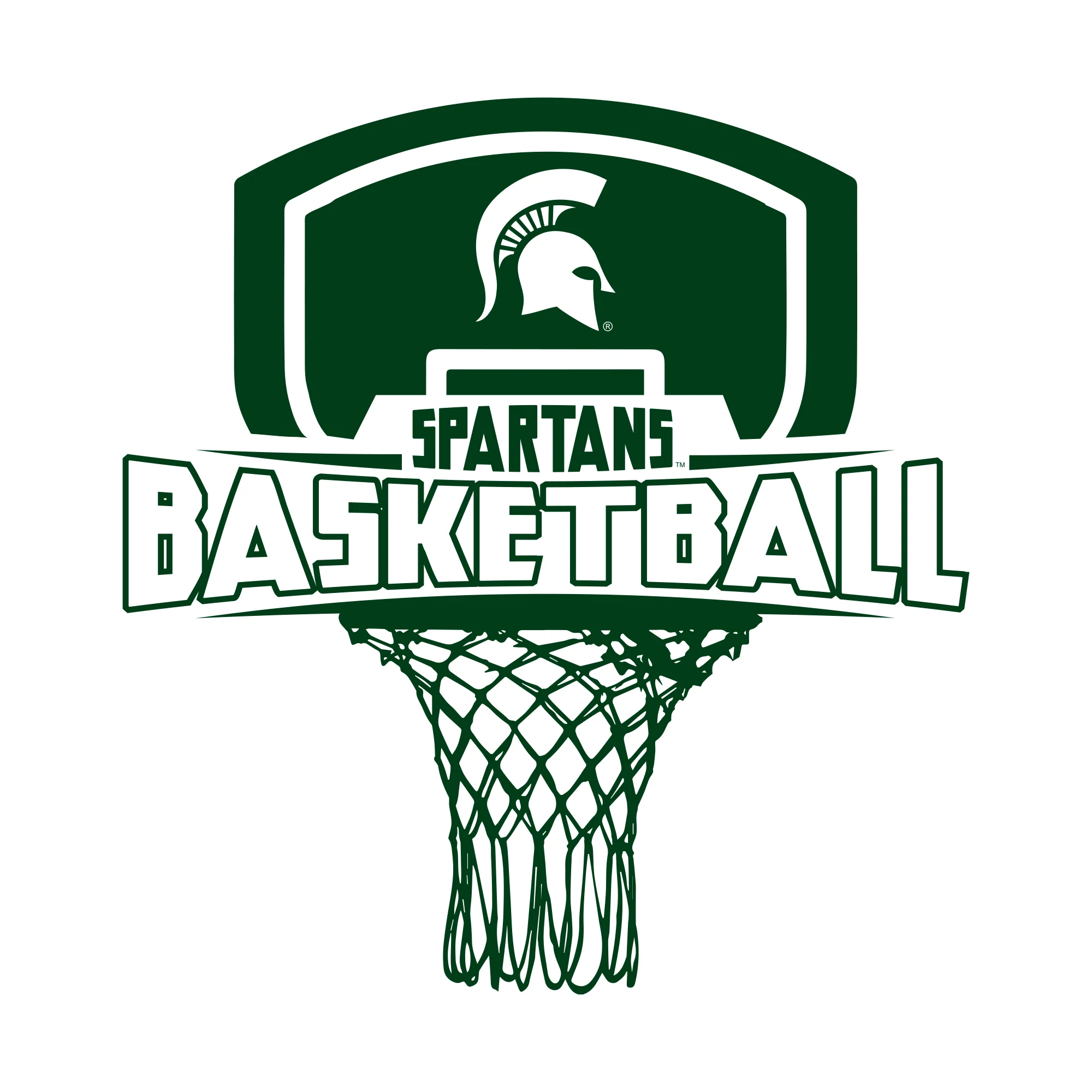 Michigan State University Spartans Basketball Board Short Sleeve T-Shirt - White - Image 2