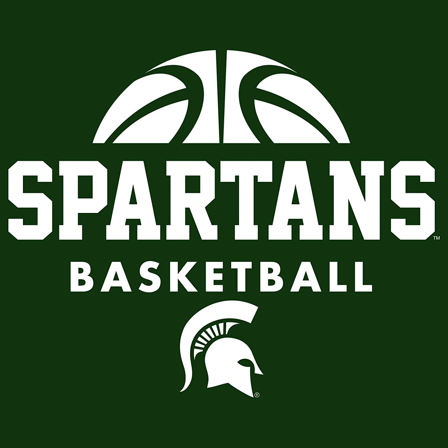 Michigan State University Spartans Basketball Hype Short Sleeve T Shirt - Forest Green - Image 2